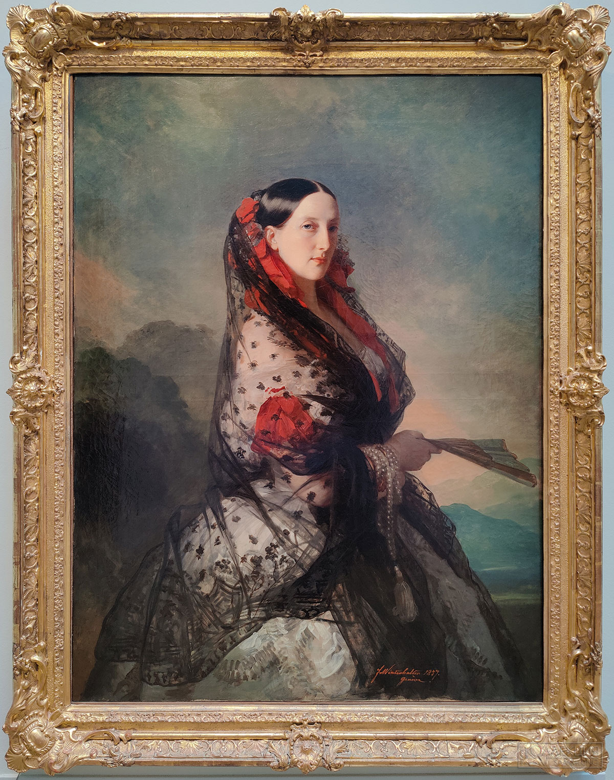 Франц Ксавьер Винтерхальтер (1805-1873). Портрет великой княгини Марии Николаевны. 1857. Холст, масло. Из собрания графов Шереметьевых. Инв. № ГЭ-5979 Franz Xaver Winterhalter (1805-1873). Portrait of Grand Duchess Maria Nikolaevna. 1857. Oil on canvas. From the Sheremetev collection