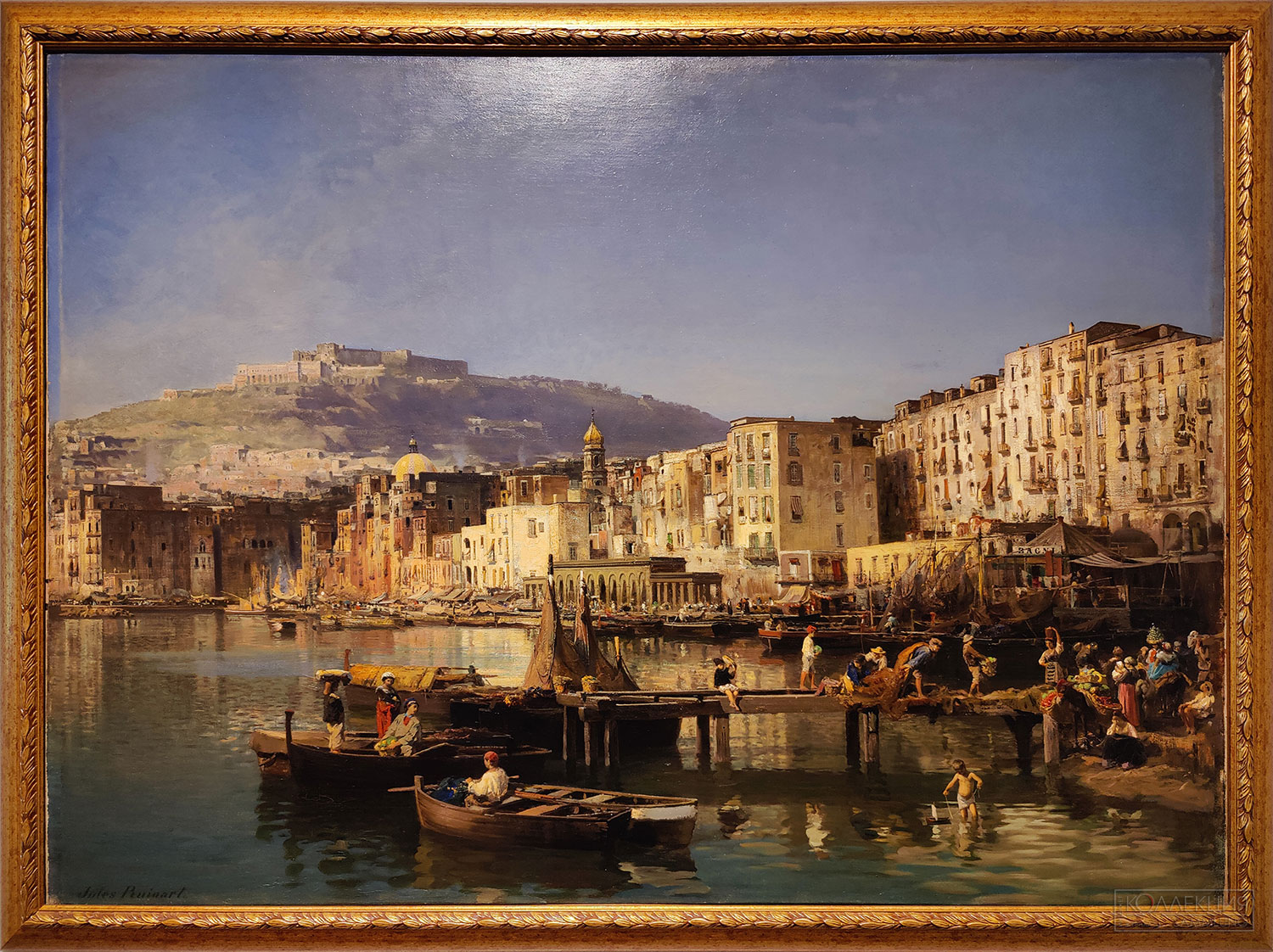 Жюль Рюинар де Бримон (1838-1898). Вид Неаполя с замком Сент-Эльмо. Конец 1860-х. Холст, масло. Поступление: 1931 г., из Всесоюзного объединения «Антиквариат», приобретено для великого князя Александра Александровича в 1870 г. Инв. №№ ГЭ-7570 Jules Ruinart de Brimont (1838-1898). View of Naples with Castle Sant'Elmo. Late 1860s. Oil on canvas. Acquired in 1931 from the Antikvariat trading agency: purchased for Grand Duke Alexander Alexandrovich in 1870