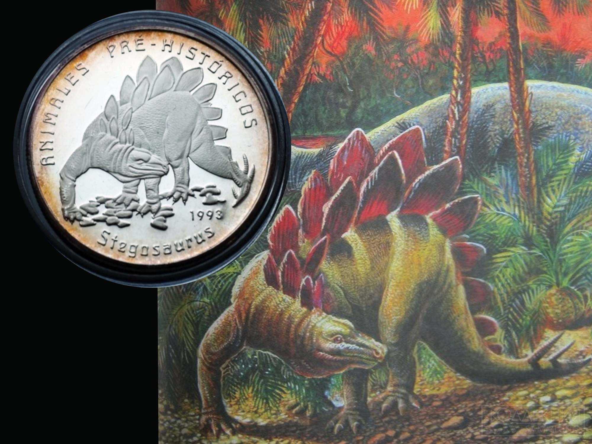 ПалеонумизмаМонета, в которой угадывается стегозавр, написанный Рубеном Варшамовым для книг Ирины Яковлевой. Коллекция Максима Кошелева тика