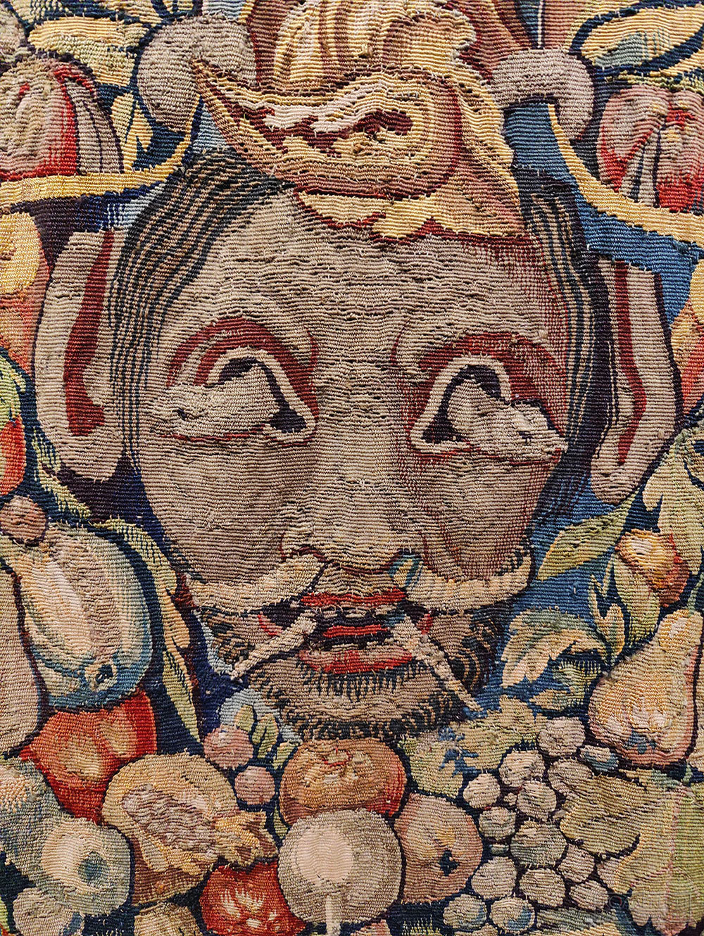 Шпалера "Сад любви". Южные Нидерланды, Брюгге. Конец XVI - начало  XVII века. Шерсть, шёлк; шпалерное ткачество. ГМИИ им. А.С. Пушкина (Фрагмент)