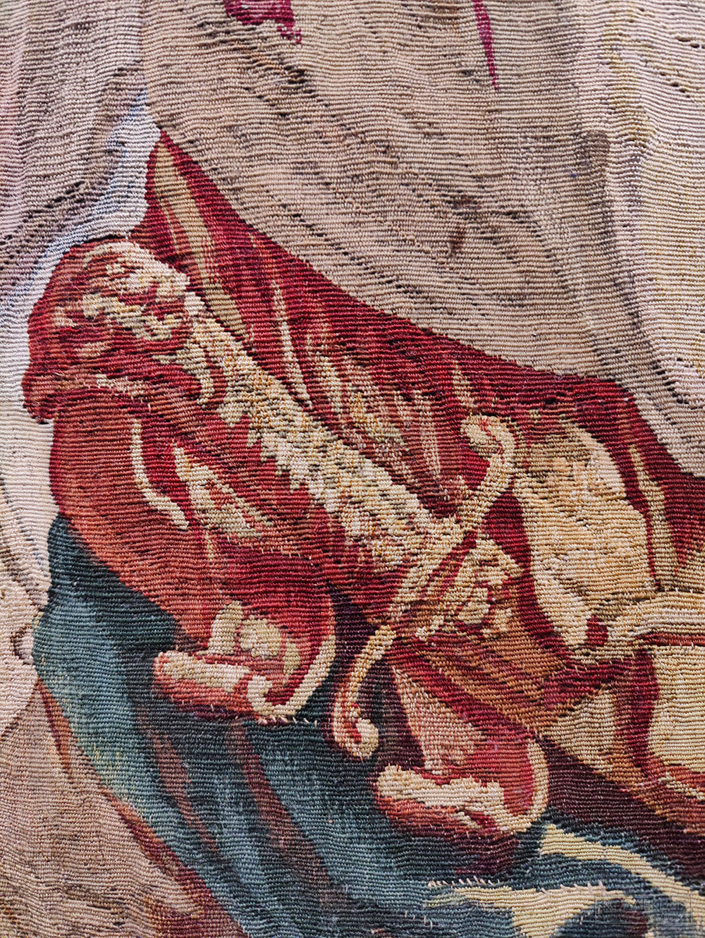 Шпалера «Битва Диомеда и Энея» (из серии «История Ахилла») Фландрия, Брюссель Сер. XVIII в. ГМИИ им. А.С. Пушкина (Фрагмент)