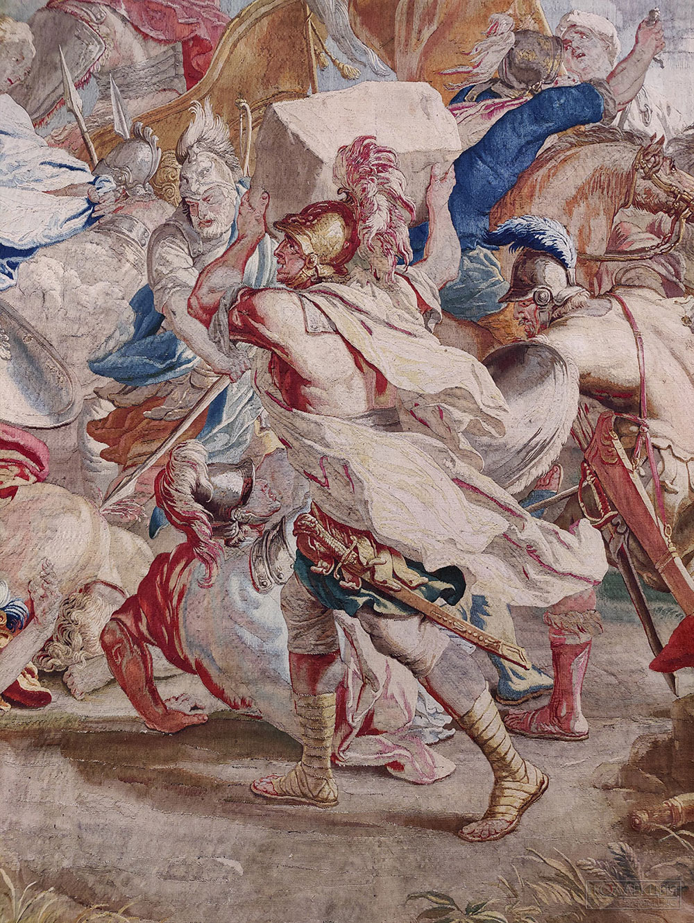 Шпалера «Битва Диомеда и Энея» (из серии «История Ахилла») Фландрия, Брюссель Сер. XVIII в. ГМИИ им. А.С. Пушкина (Фрагмент)