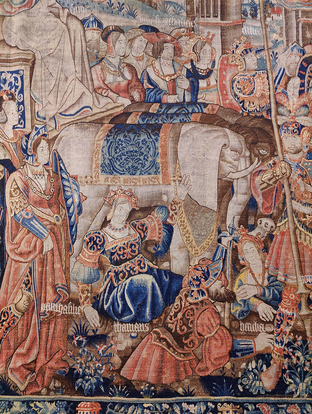 Шпалера "Триумф Славы".  Из серии "Триумфы Петрарки". Южные Нидерланды, Турне (?). 1510-1520-е. Шерсть, шёлк; шпалерное ткачество. ГМИИ им. А.С. Пушкина (Фрагмент)