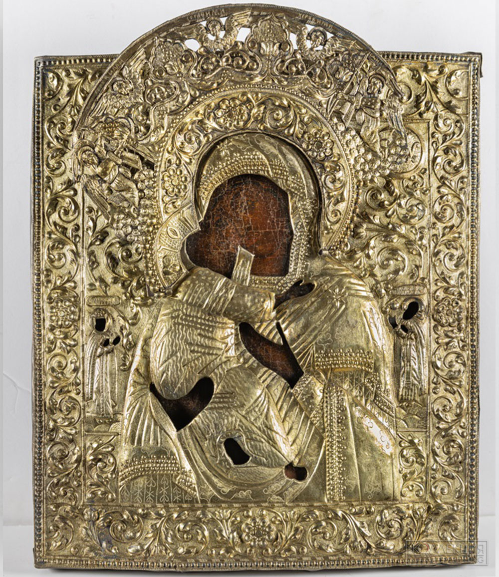 Богоматерь Владимирская. Вторая четверть-середина XVIII века. Мастер Данила Соколов. Архангельск. Собрание Архангельского краеведческого музея