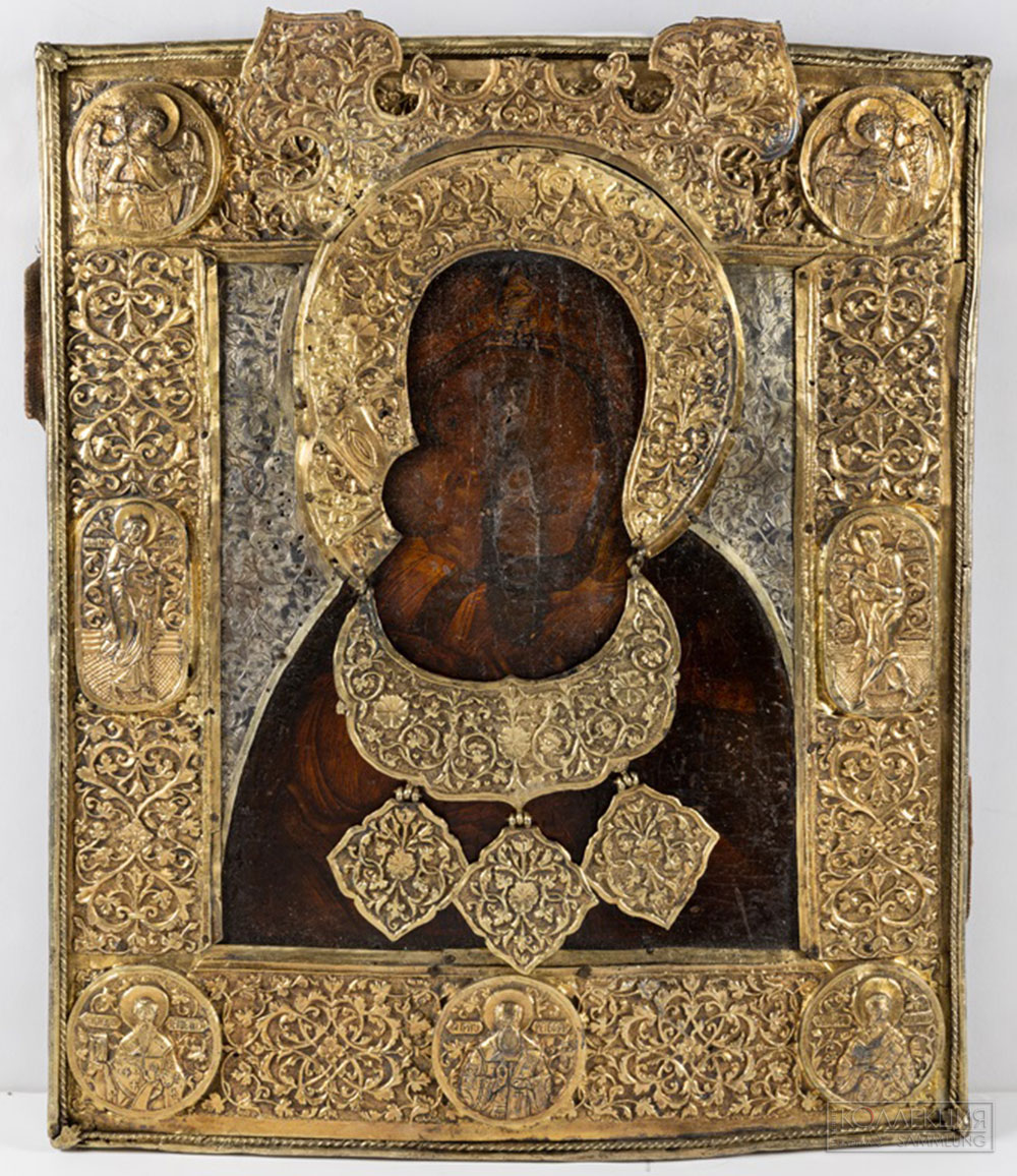 Богоматерь Владимирская. Начало XVII века (до 1616 года). Сольвычегодск. Собрание Архангельского краеведческого музея