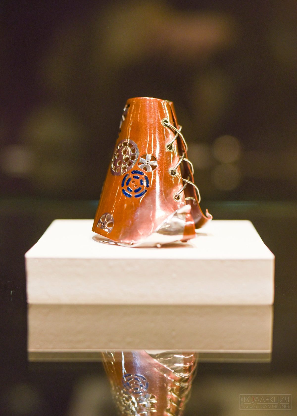 Кольцо Швейное. Медь, серебро, горячая эмаль