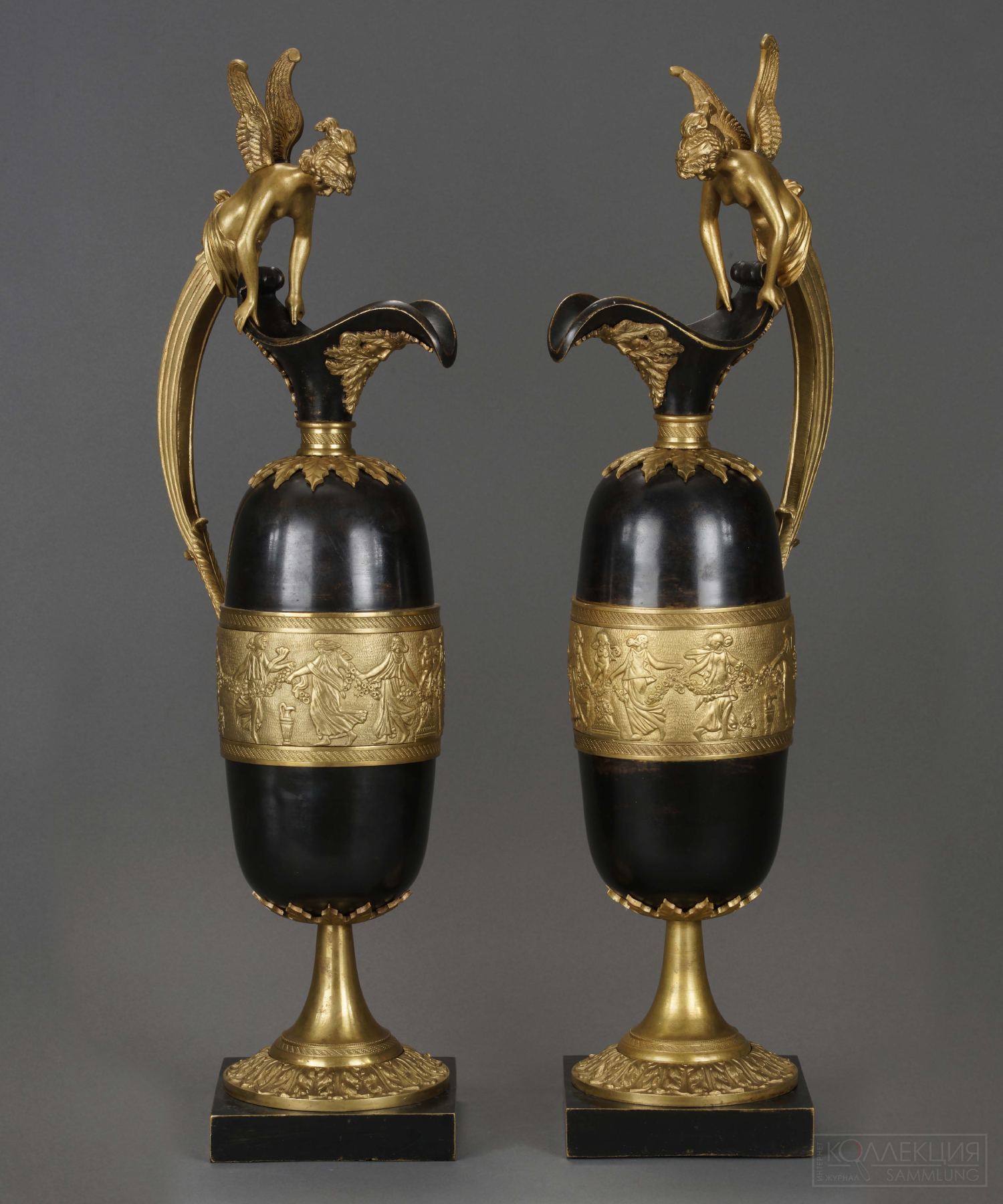 Кувшины. Россия (?). Начало ХІХ века (?). Бронза, литьё, золочение, оксидирование. Высота 62,1 см. Государственный музей-заповедник «Царицыно»