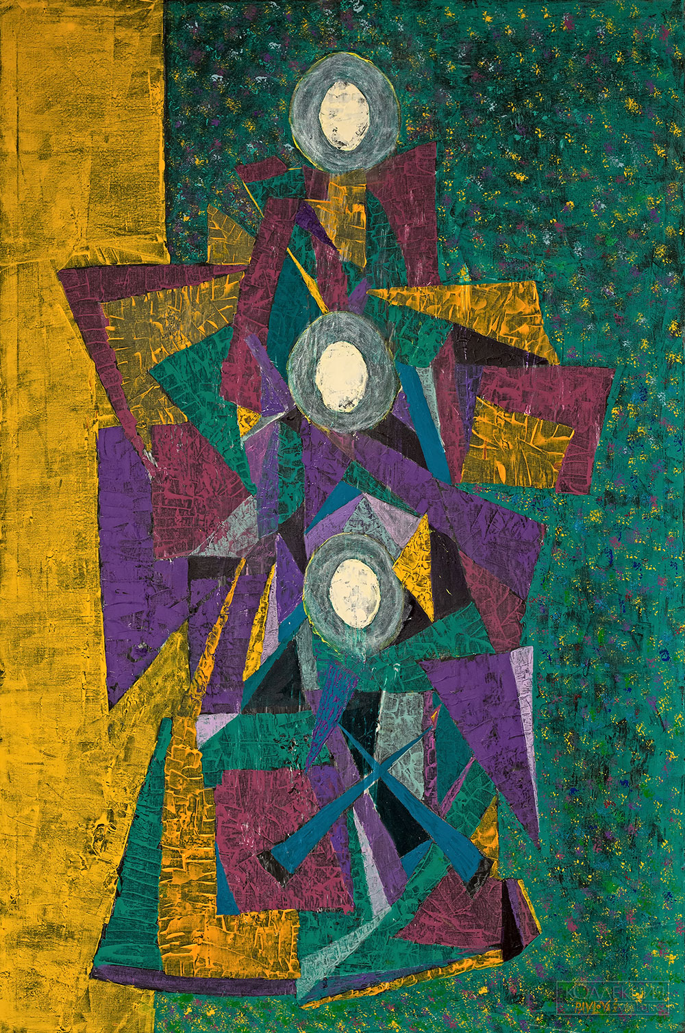 Елена Павлова. Анна и Мария с младенцем, 150х100см, смешанная техника, 2022