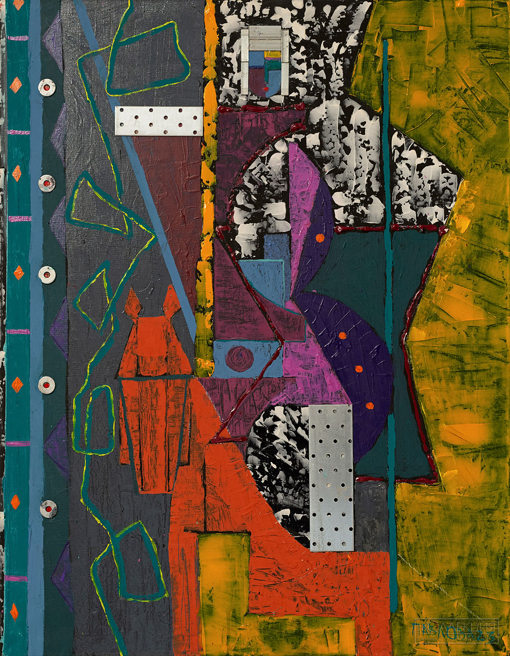 Елена Павлова. Полиптих Женщины-Воины Руси, Богатырша Настасья Окульевна, 70х90см, смешанная техника, 2023