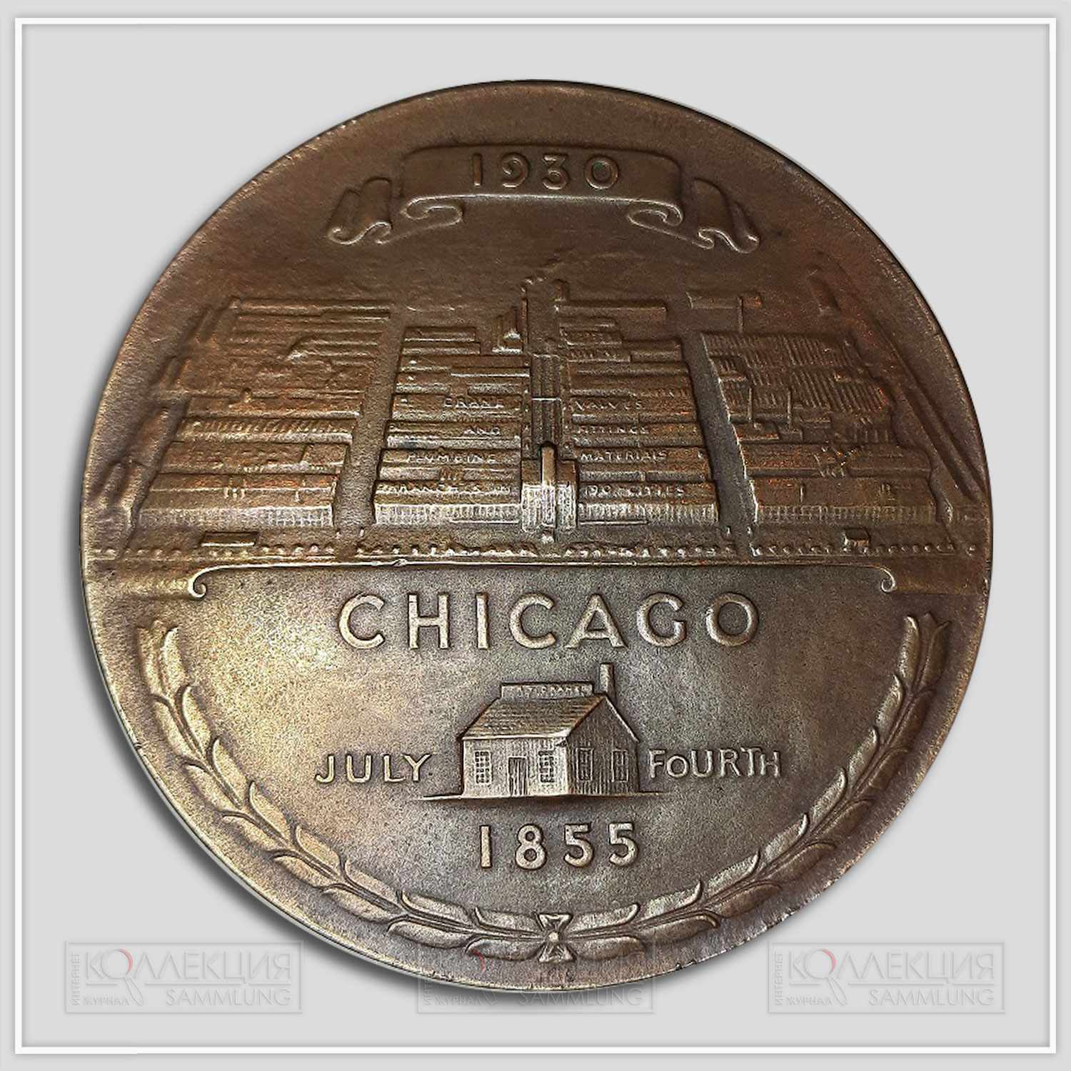 John R. Sinnock. Crane Company 75th Anniversary Medal. Bronze, 1930. Medallic Art Co. D=63 mm, p=111 gr (MACo 1930-023).