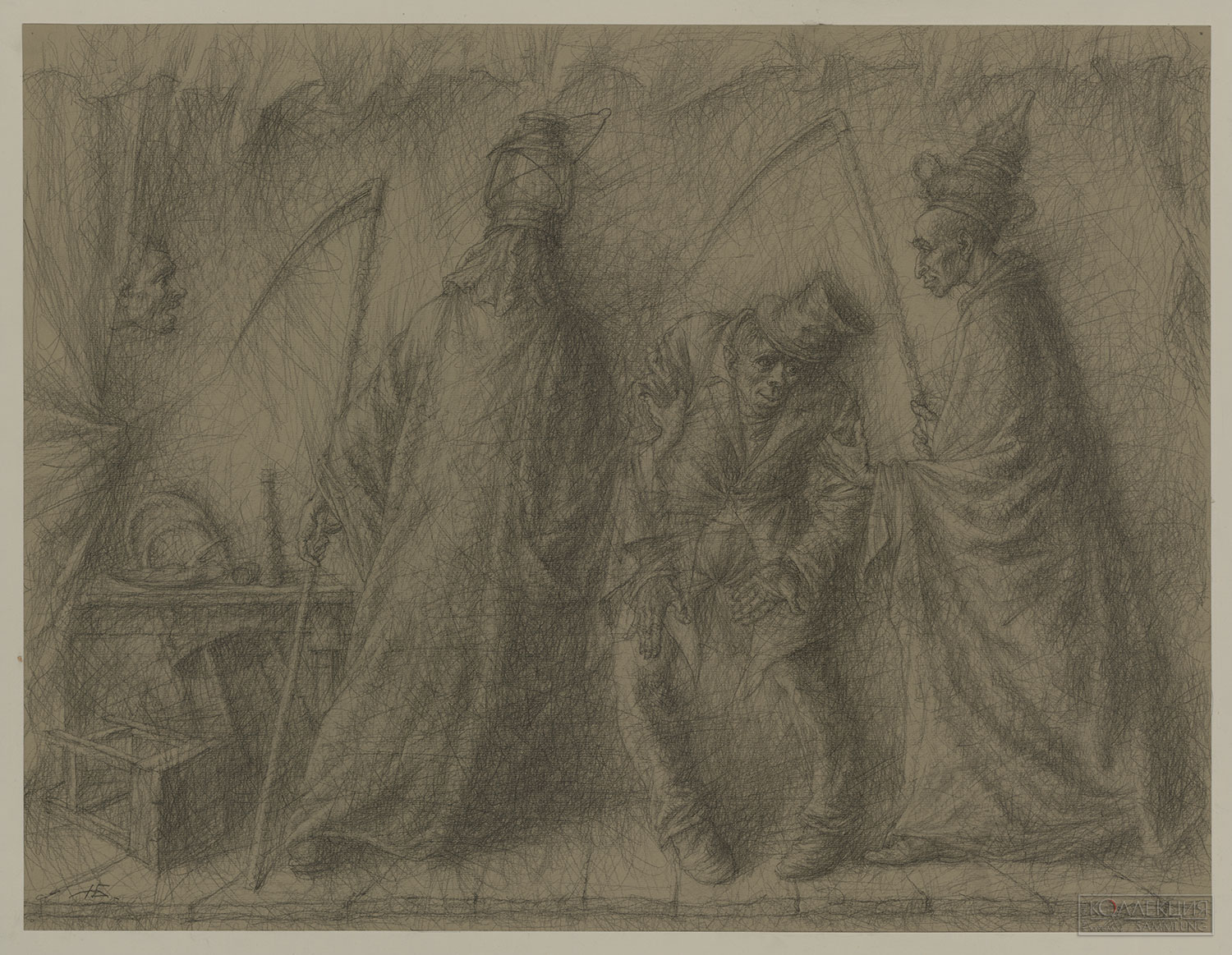 Непомнящий Б.Л. Театральное представление. Иллюстрация к роману Ф.М. Достоевского «Записки из Мертвого дома». ГМИРЛИ