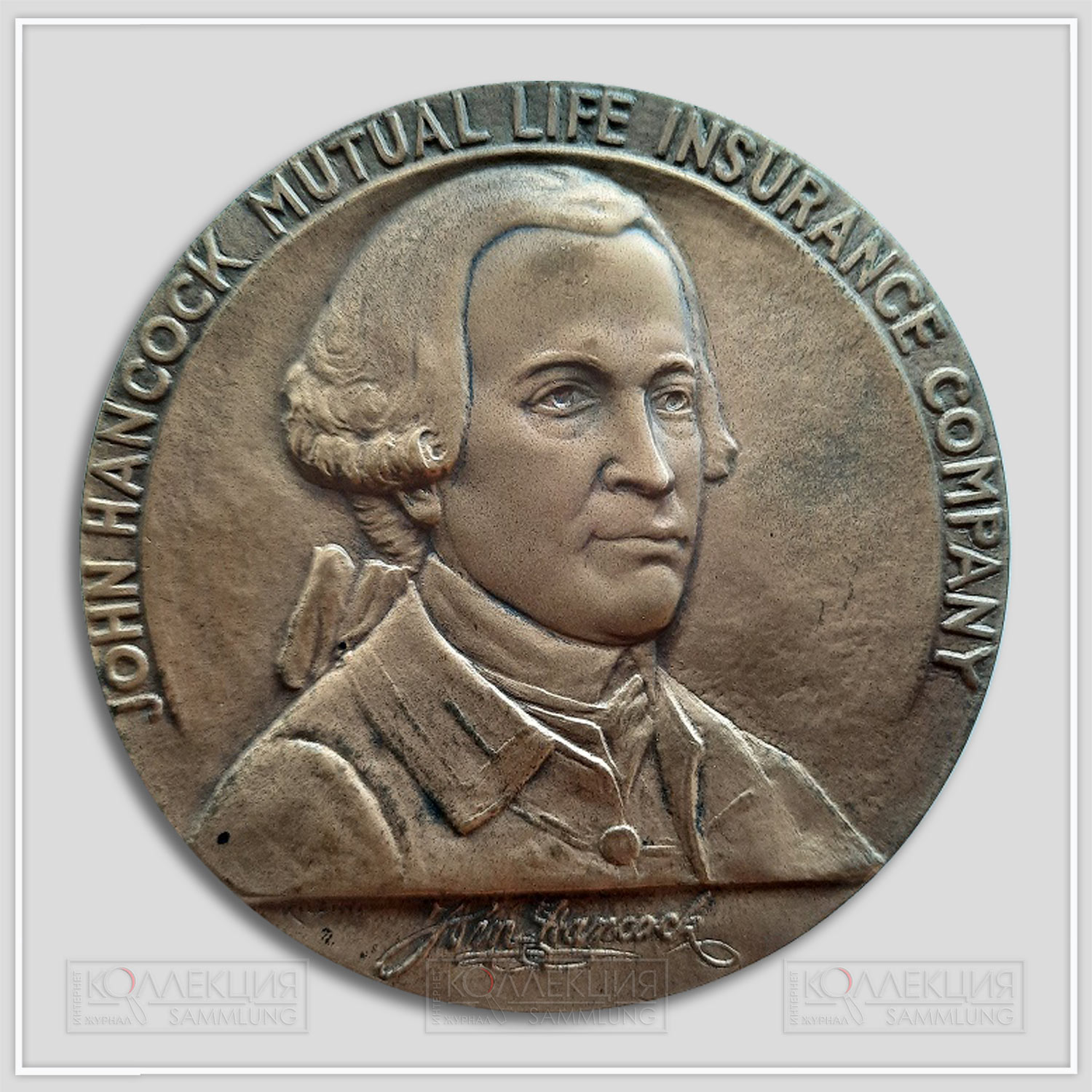 Julio Kilenyi. John Hancock Mutual Life Insurance Company 75th Anniversary Medal. Bronze, 1937. Whitehead & Hoag Company. D=76 mm, p=185 gr.