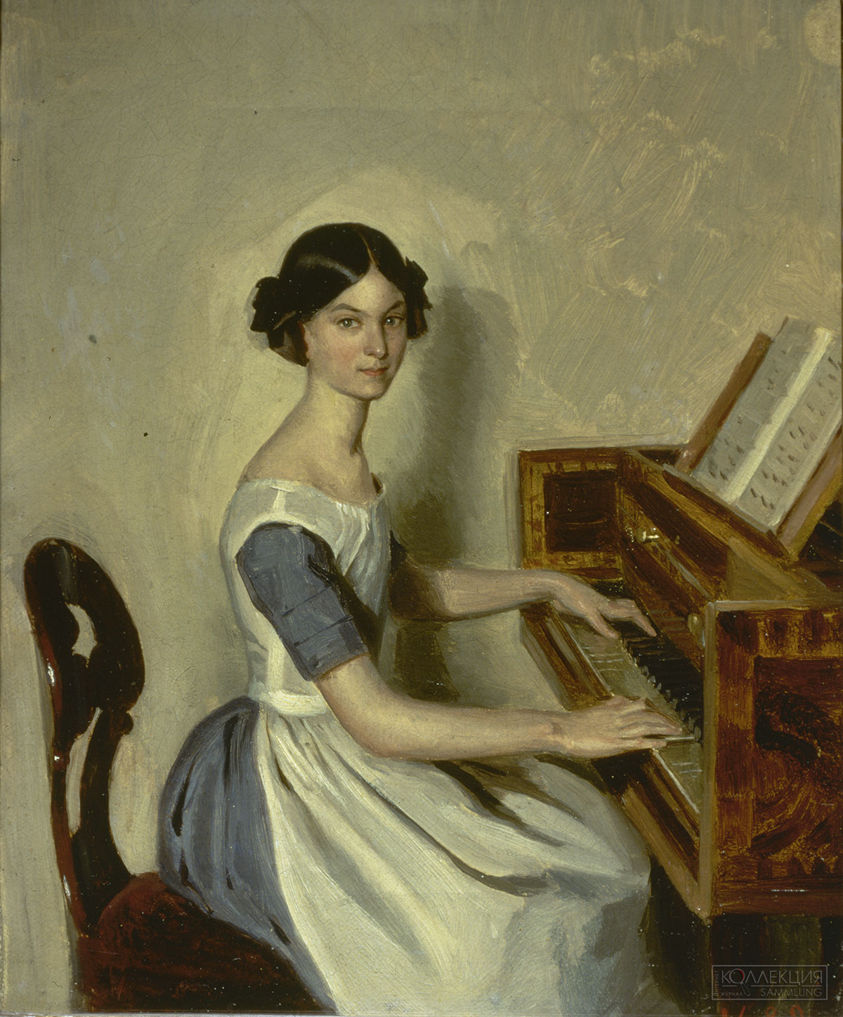 Федотов П.А. Портрет Н. П. Жданович за фортепьяно. 1849. Холст, масло. ГРМ