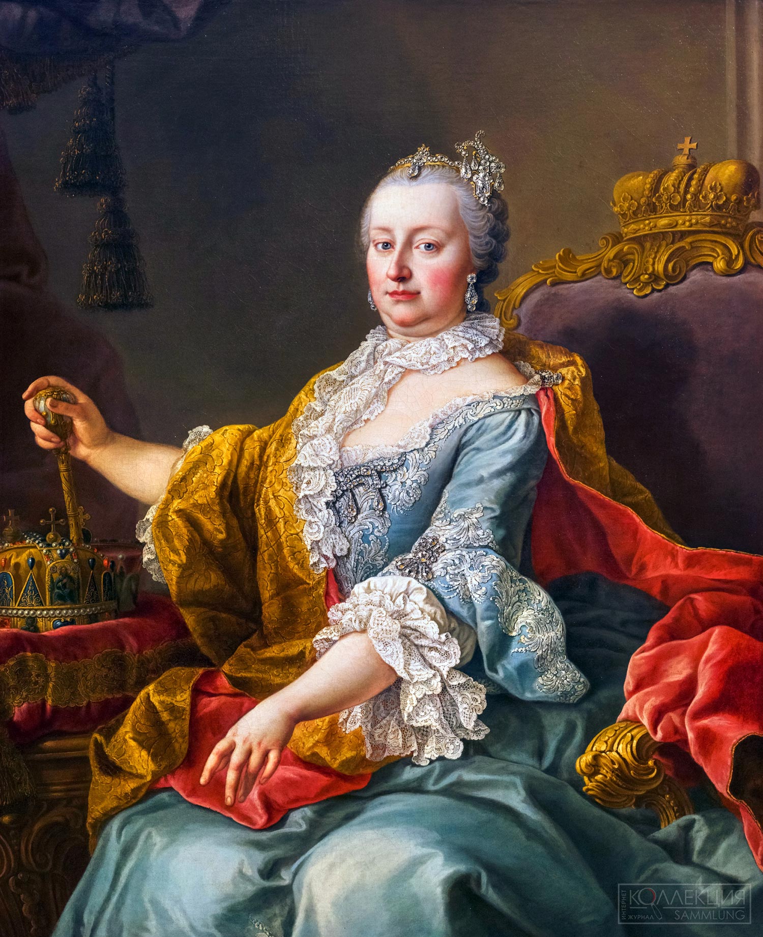 Портрет Императрицы Марии Терезии Австрийской. Художник Мартин ван Майтенс (Martin van Meytens; 1695 – 1770). Холст, масло, 123 x 99 см. 1759 год. Академия изящных искусств Вены