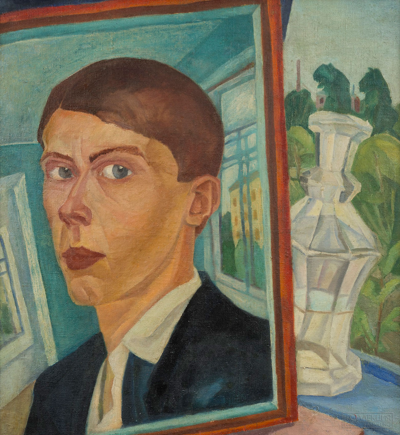 Школа Званцевой. Владимир Дмитриев. Автопортрет. Конец 1910-х. Частное собрание