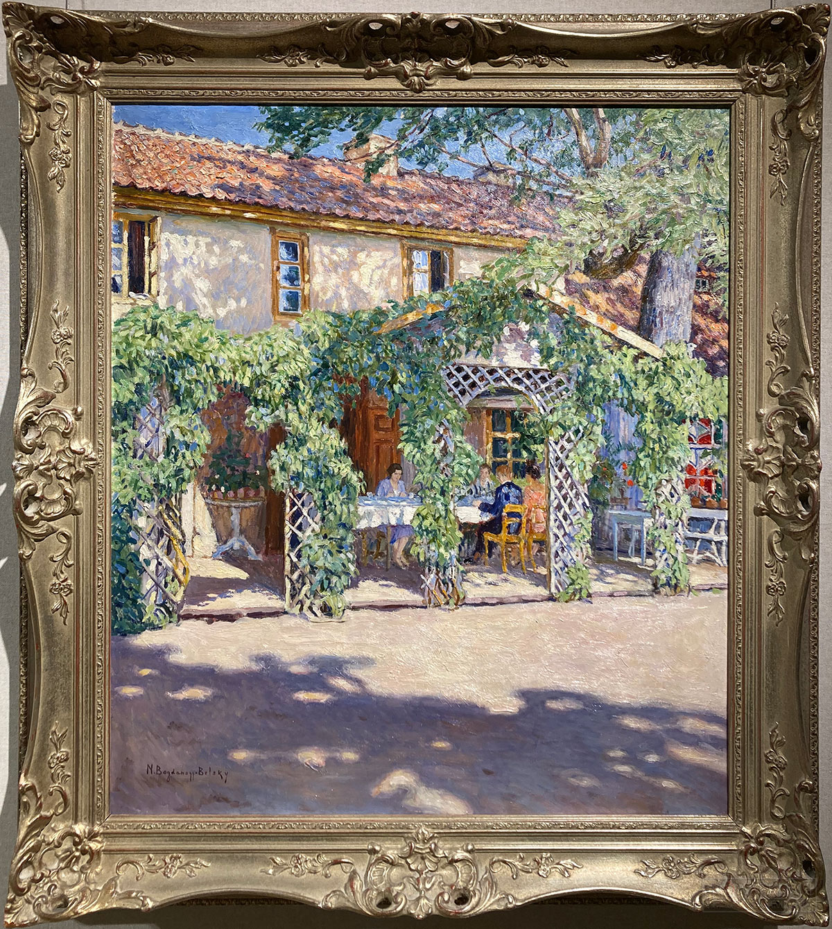 Богданов-Бельский Николай Петрович (1868-1945). На летней веранде. 1920-1930-e. Холст, масло. Собрание Антикварной галереи «Петербург»