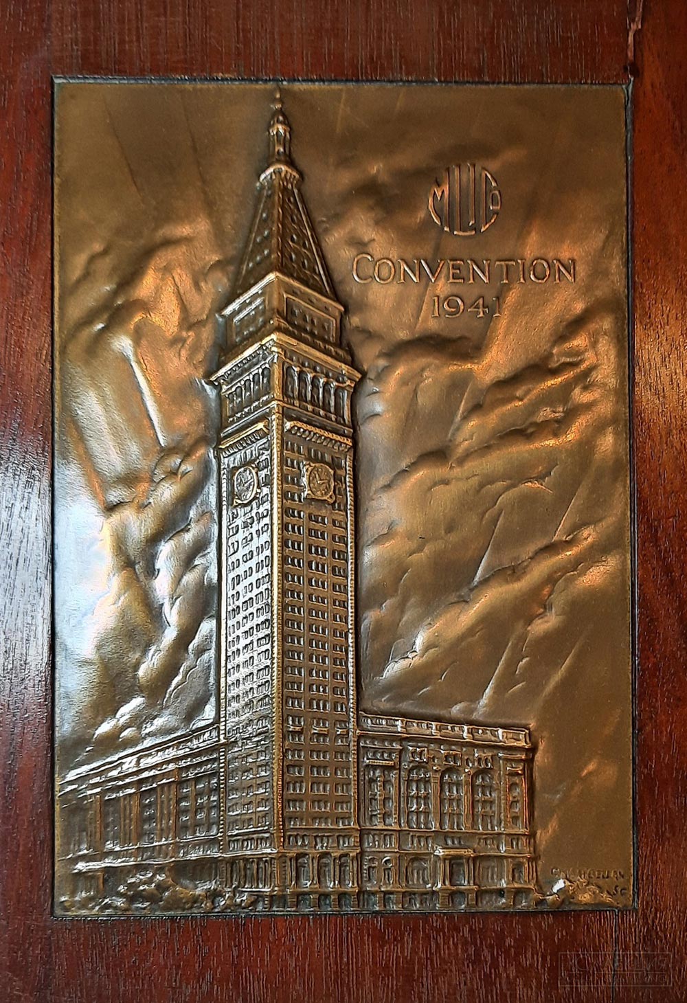 Rene P. Chambellan. Metropolitan Life Insurance Convention Plaque (shell). Uniface. Bronze, 1940. Medallic Art Company (MACo 1940-058-001). 133 mm x 92 mm.