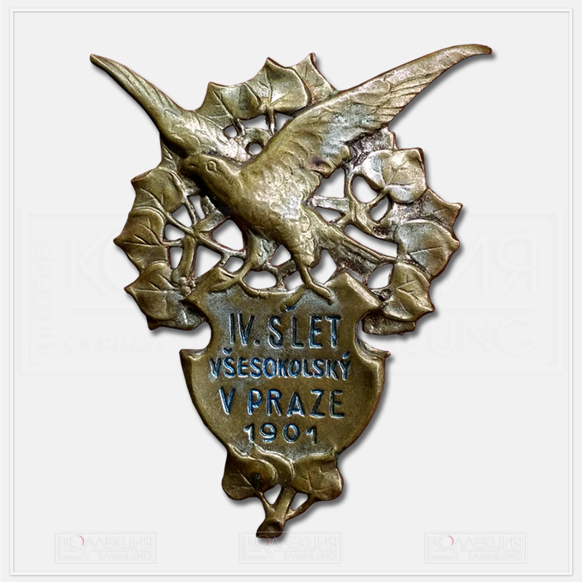 Знак участника IV Всесокольского слёта в Праге, 1901. Собрание автора