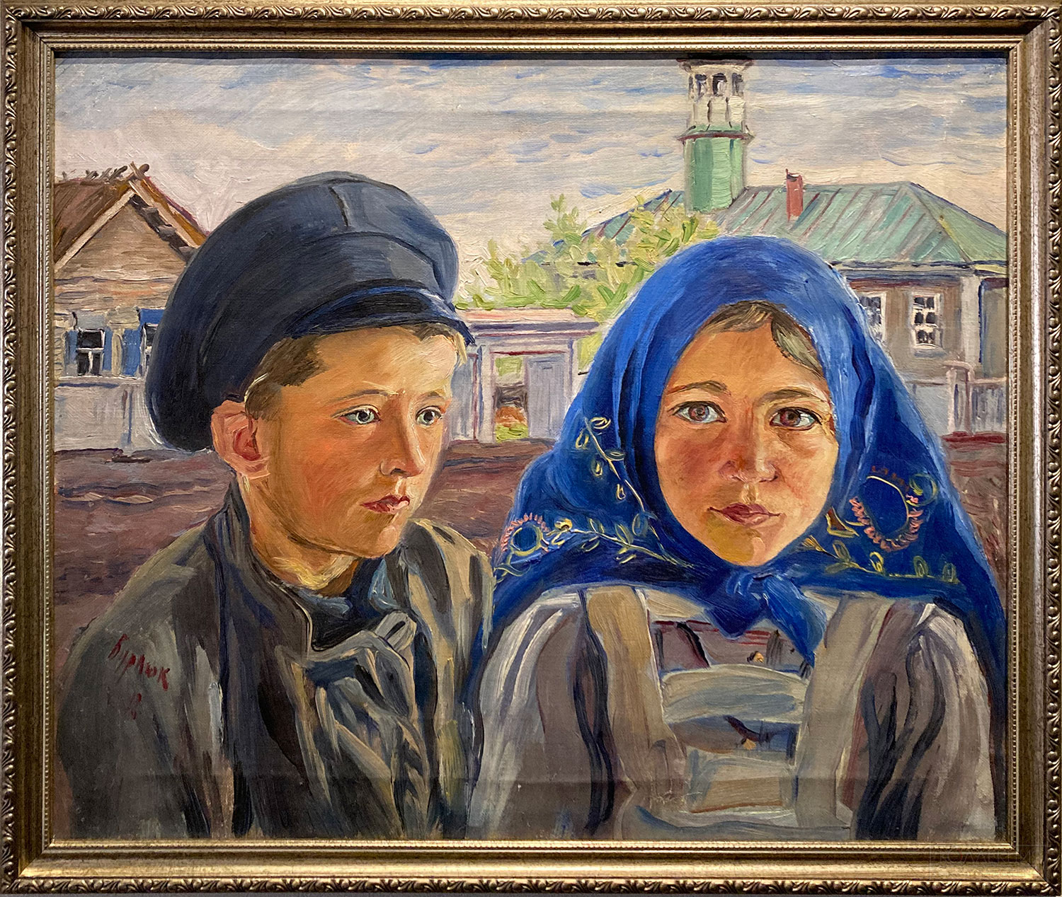 Бурлюк Д.Д. Мальчик с девочкой. 1918. Холст, масло. Собрание Национального музея Республики Башкортостан, г. Уфа