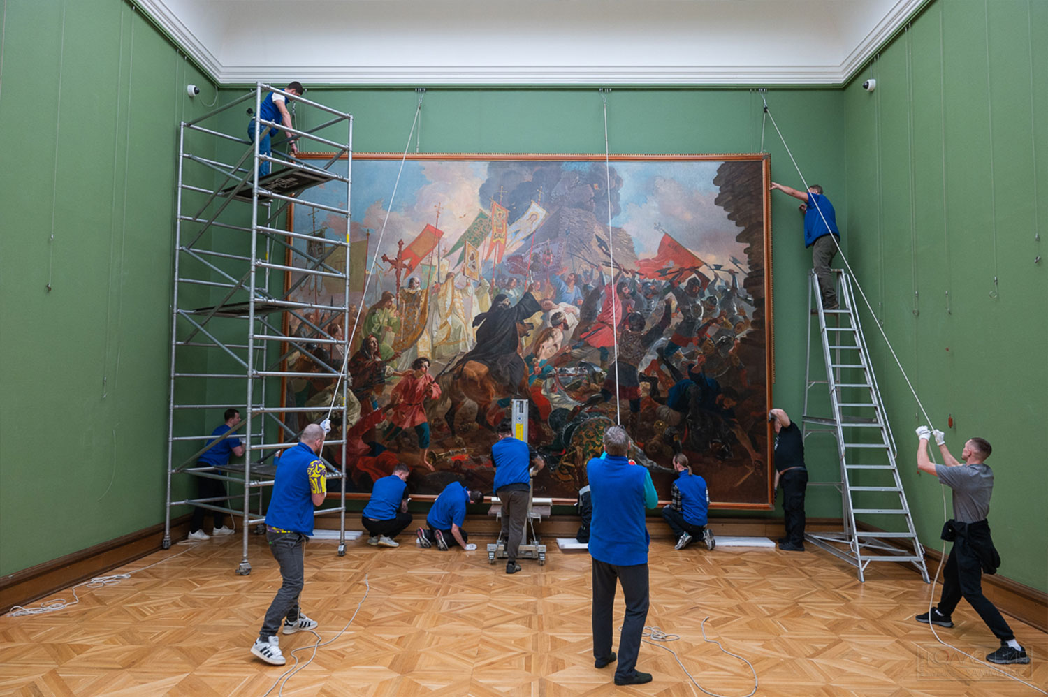 рюллов К.П. Осада Пскова польским королём Стефаном Баторием в 1581 году. 1839-1843. Холст, масло, 482×675. ГТГ