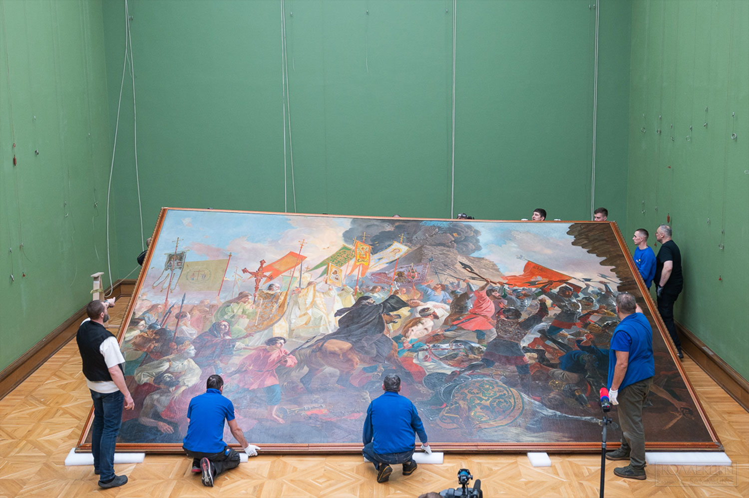 рюллов К.П. Осада Пскова польским королём Стефаном Баторием в 1581 году. 1839-1843. Холст, масло, 482×675. ГТГ