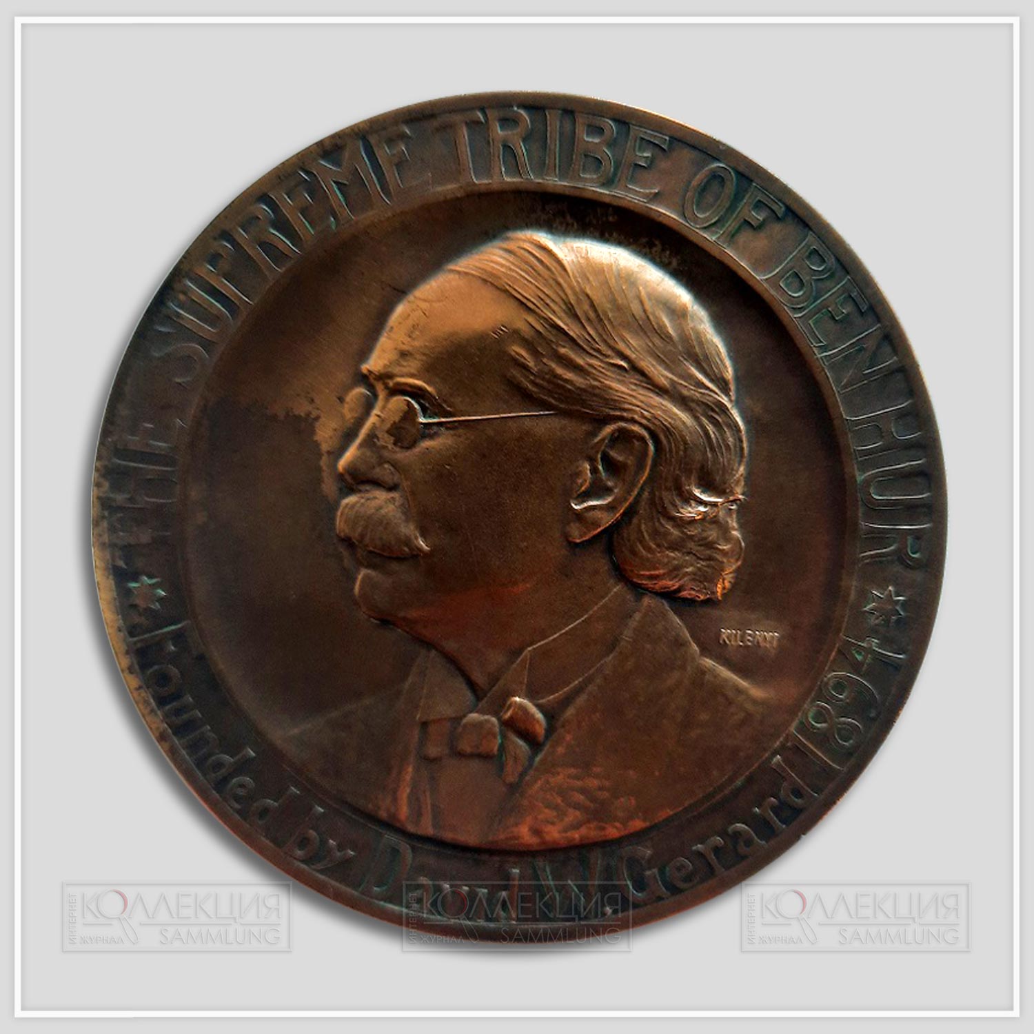 Julio Kilenyi. Tribe of Ben Hur 25th Anniversary Medal. Bronze, 1919. Whitehead & Hoag Company. D=70 mm, p=167 gr