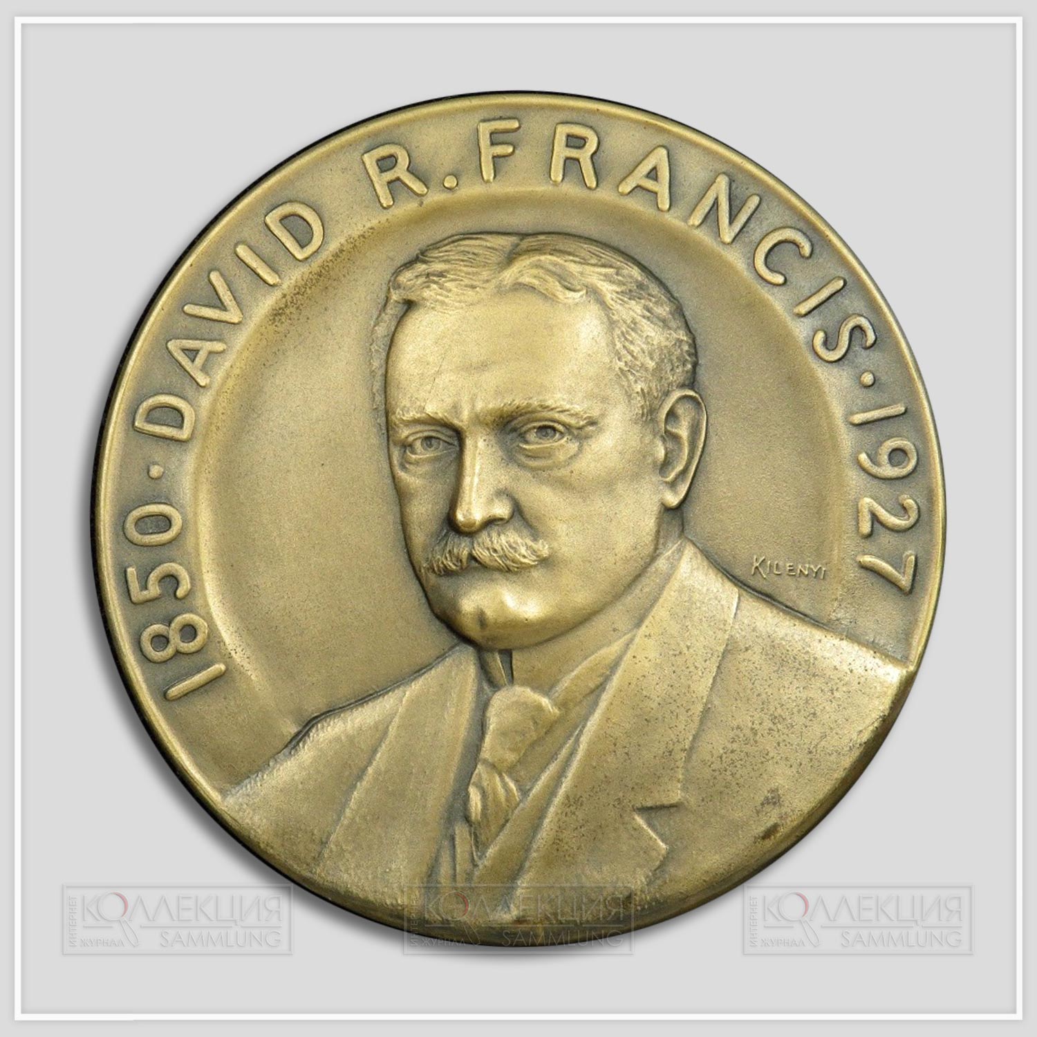 Julio Kilenyi. Francis (David R.) & Company 50th Anniversary Medal. Bronze, 1927. Whitehead & Hoag Со. D=76 mm, p=174 gr