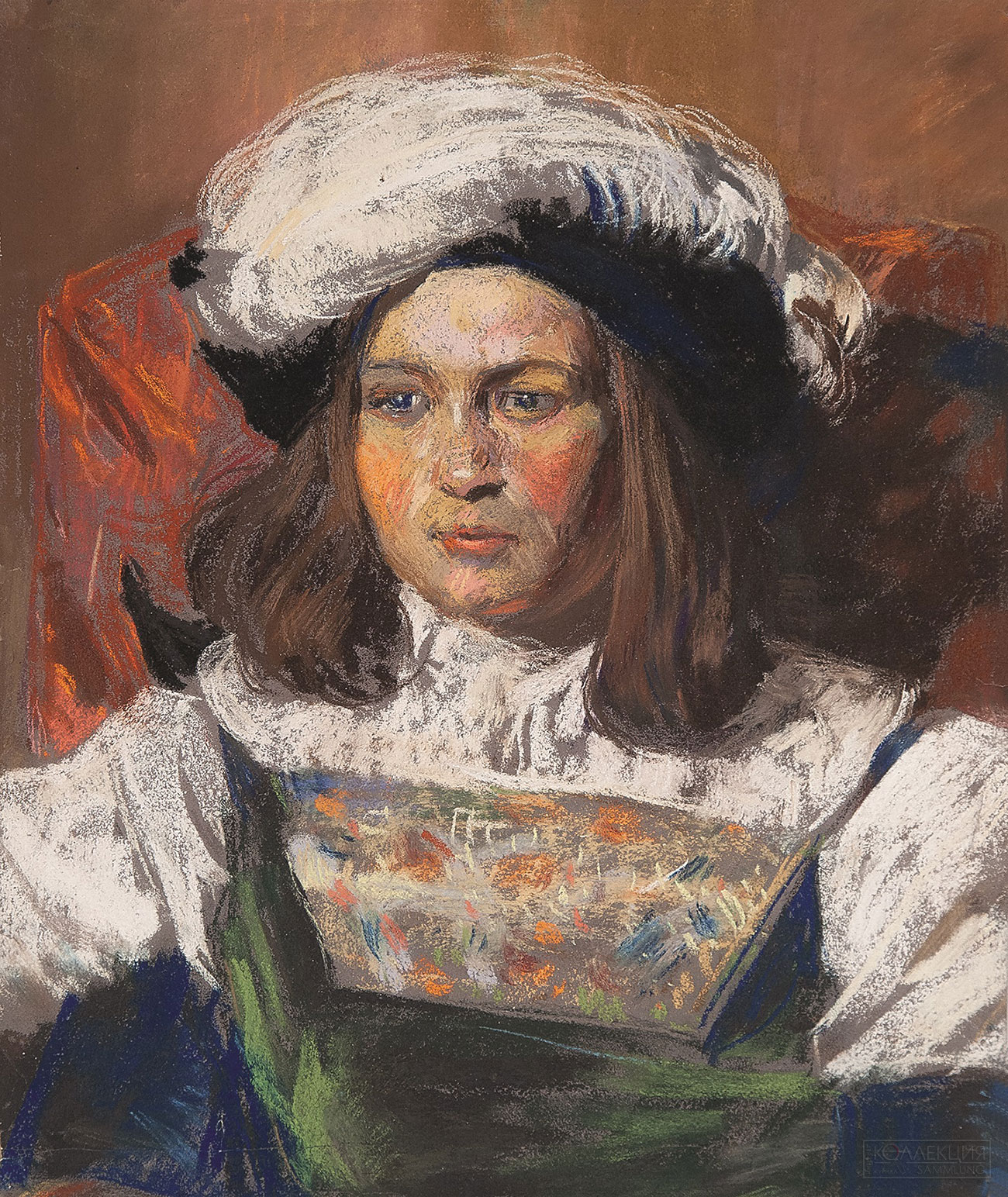 Сергей Виноградов. Юноша в костюме пажа. 1880-е (_). Государственный музей-заповедник В. Д. Поленова