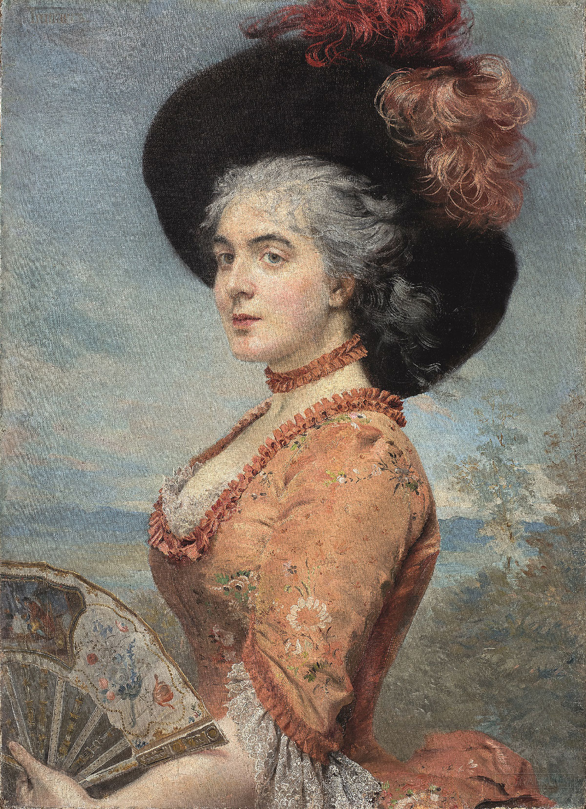 Эрнест фон Липгарт. Портрет молодой женщины в черной шляпе. Последняя треть XIX – первая треть XX века. Тверская областная картинная галерея