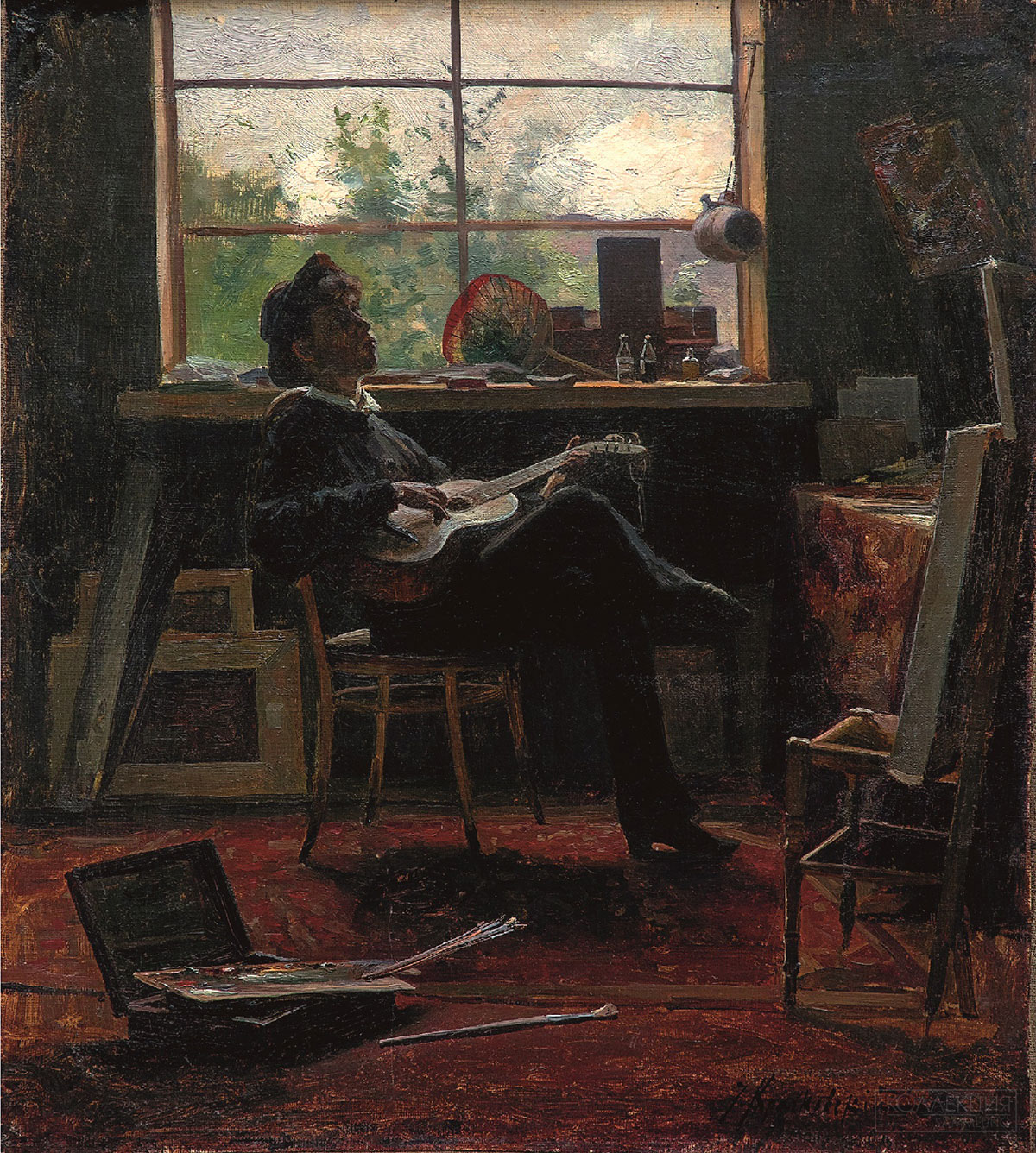 Иосиф Крачковский. Портрет Павла Самойлова в юности (в роли Гамлета). 1890-е. Санкт-Петербургский государственный музей театрального и музыкального искусства