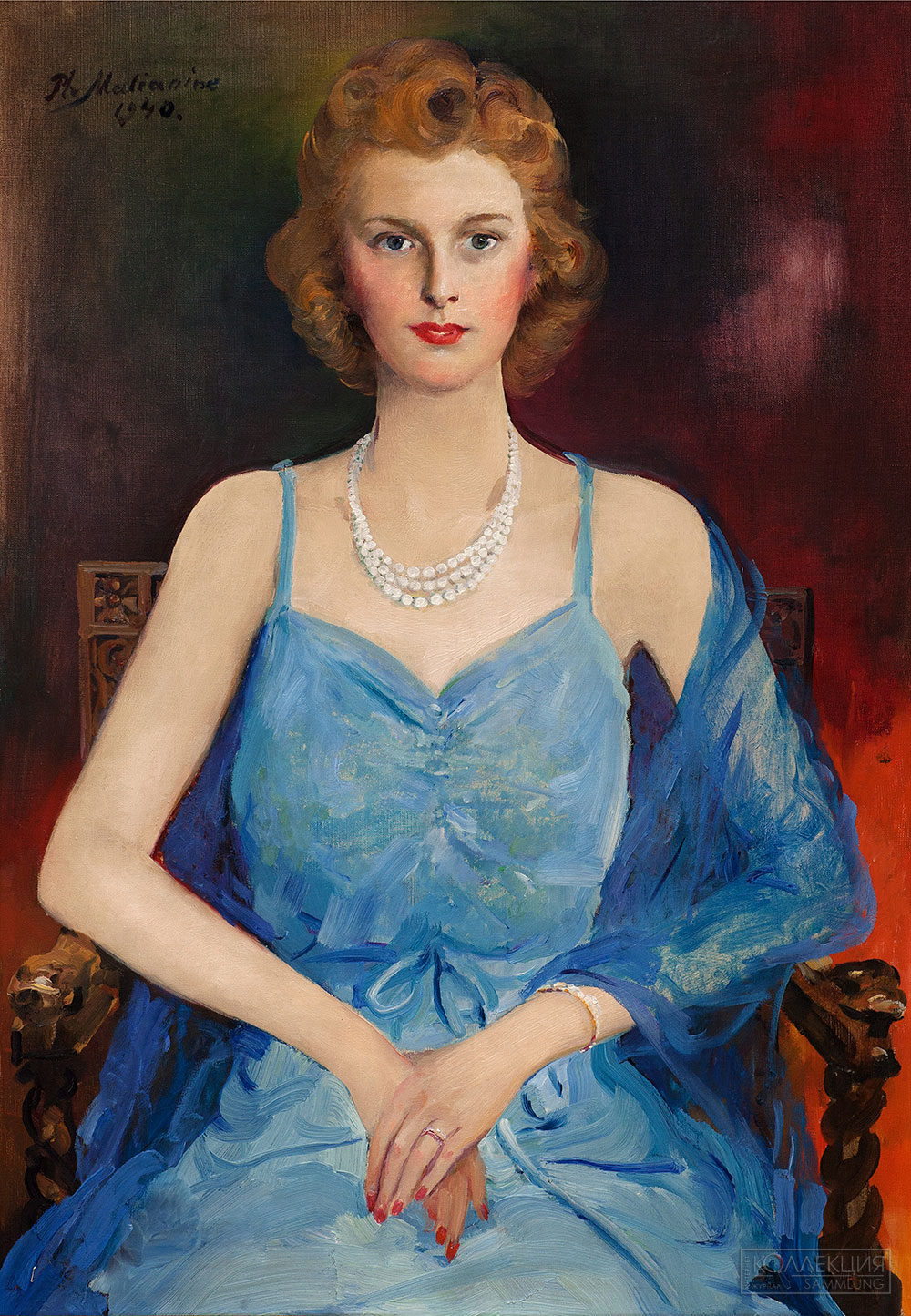 Малявин Ф.А. Портрет Эльзы Приор. 1940. Холст, масло. 95×65