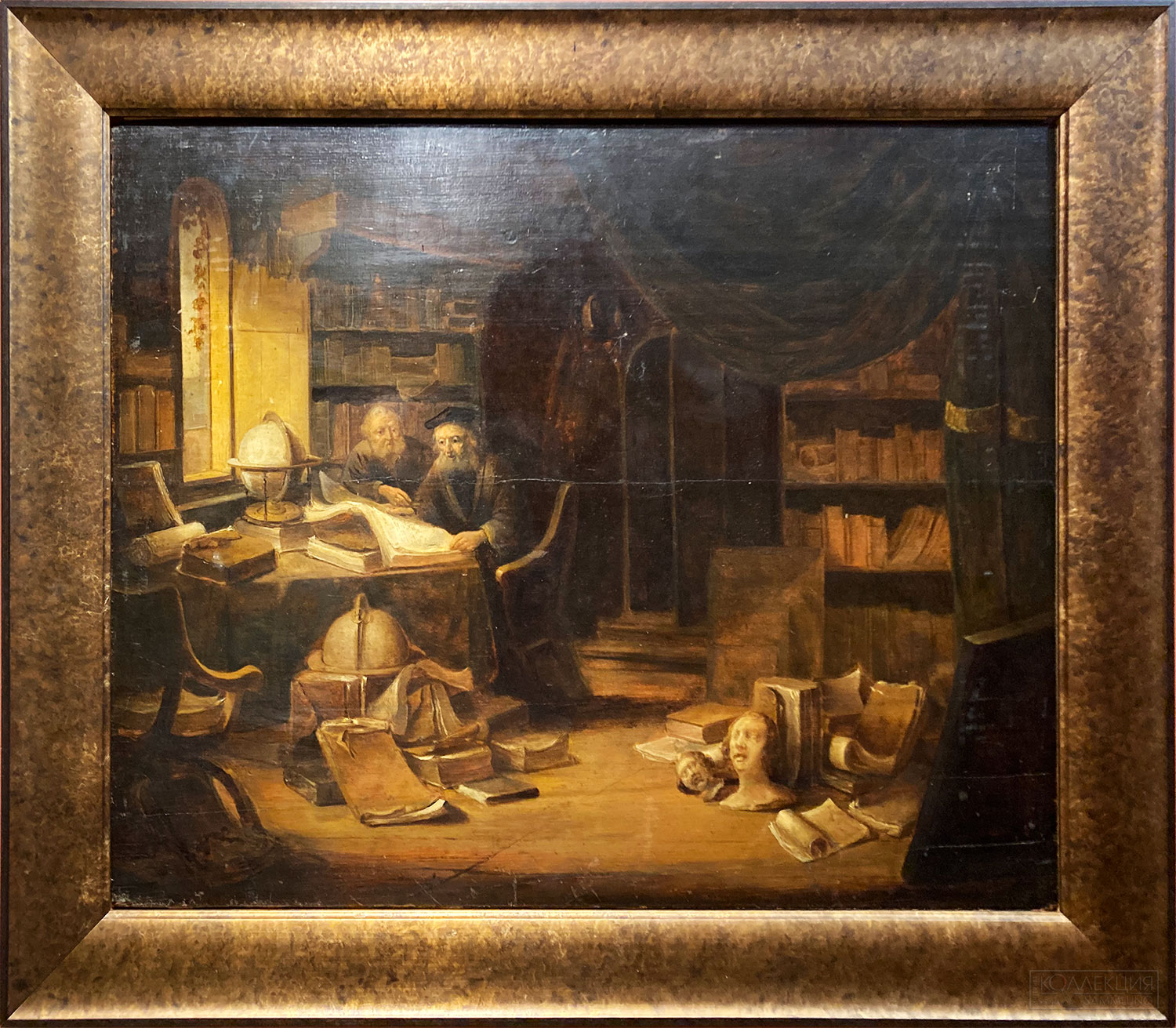 Ван Спрейвен Якоб (1609-1650). Двое учёных в кабинете. До 1650. Дерево, масло. Музей В.А. Тропинина. Источник поступления, из Государственного музейного Фонд РСФСР