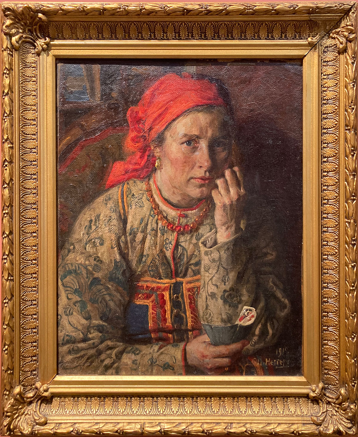 Нестеров Фёдор Панфилович (1877-1966). Женщина с картами. 1918. Холст, картон, масло. Музей В.А. Тропинина. Источник поступления: Передано из госорганов