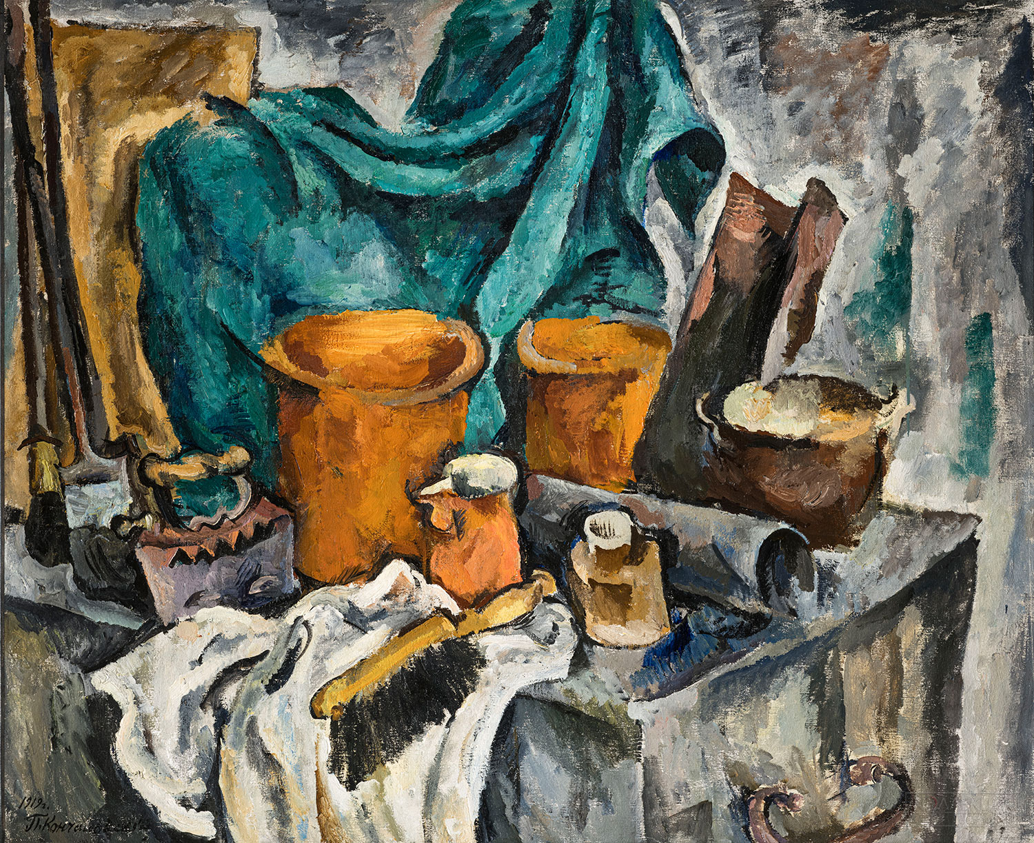 Кончаловский П.П. Сундук и глиняная посуда (Героический натюрморт). 1919. ГРМ