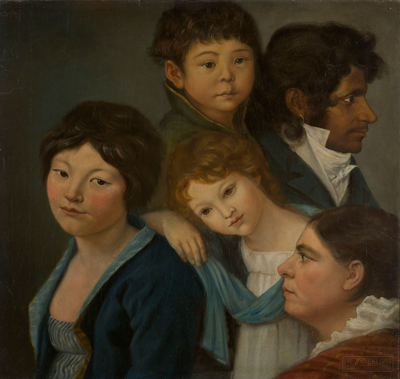 Неизвестный художник. Портрет В.Г. Бибиковой в окружении прислуги. Вторая половина 1800-х годов. Государственный Эрмитаж