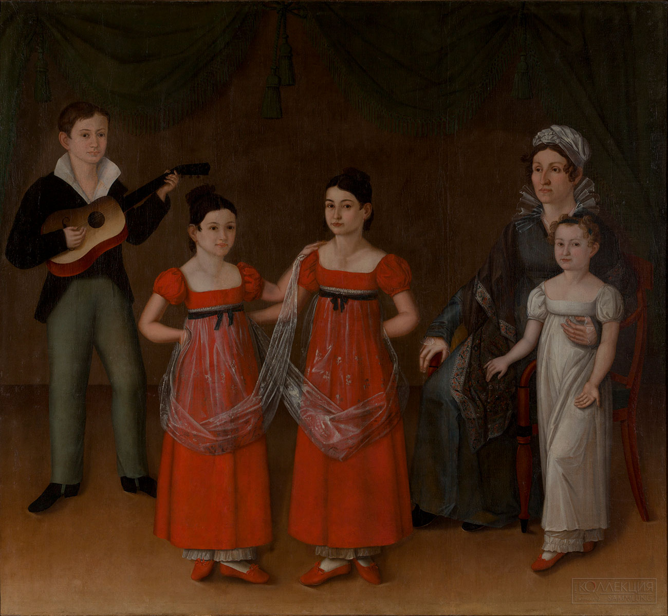 Неизвестный художник. Портрет П.И. Мятлевой с детьми. 1810-е годы. Государственный Эрмитаж