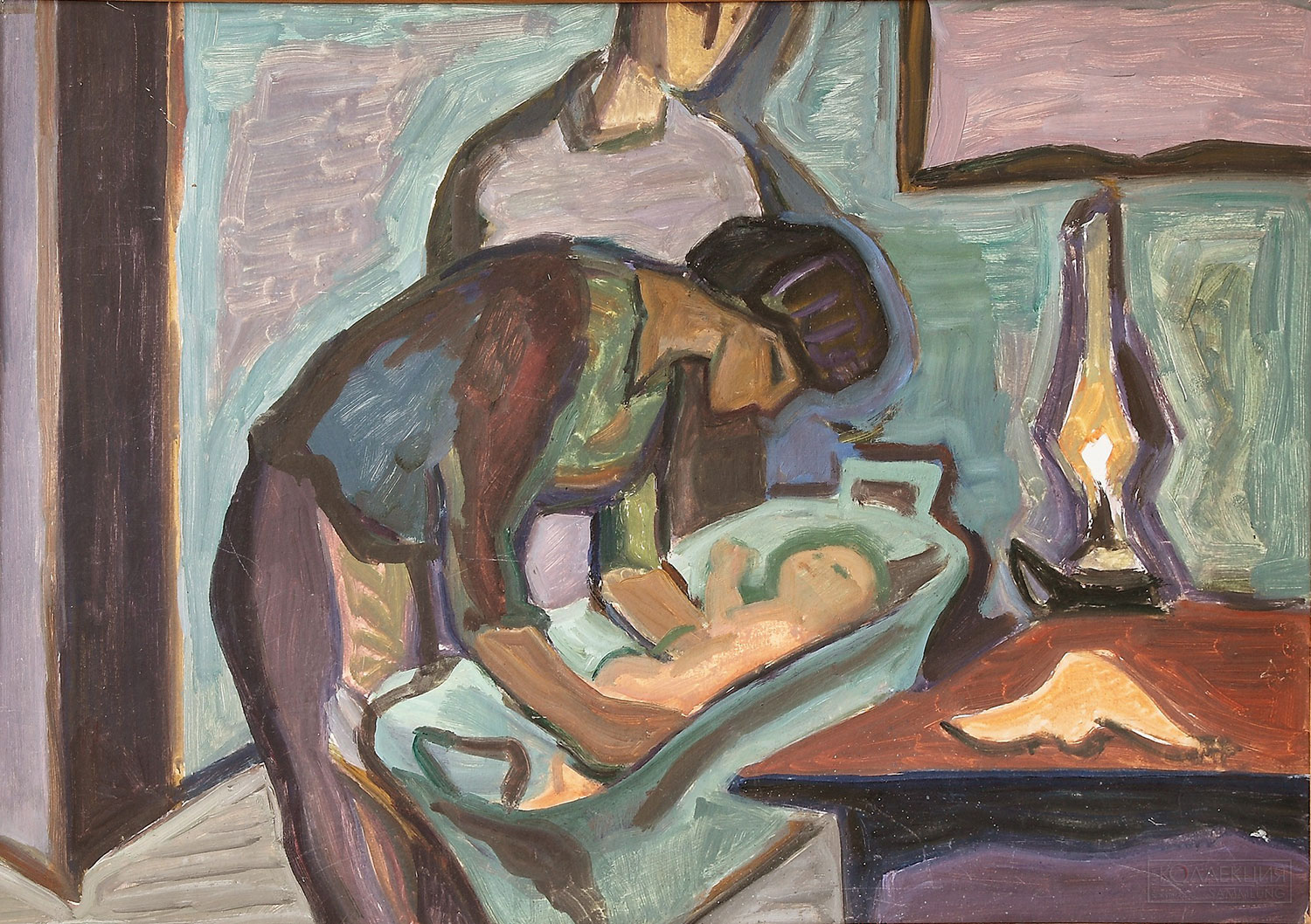 Чернецов В.С. Купание ребёнка. 1966. ЯХМ