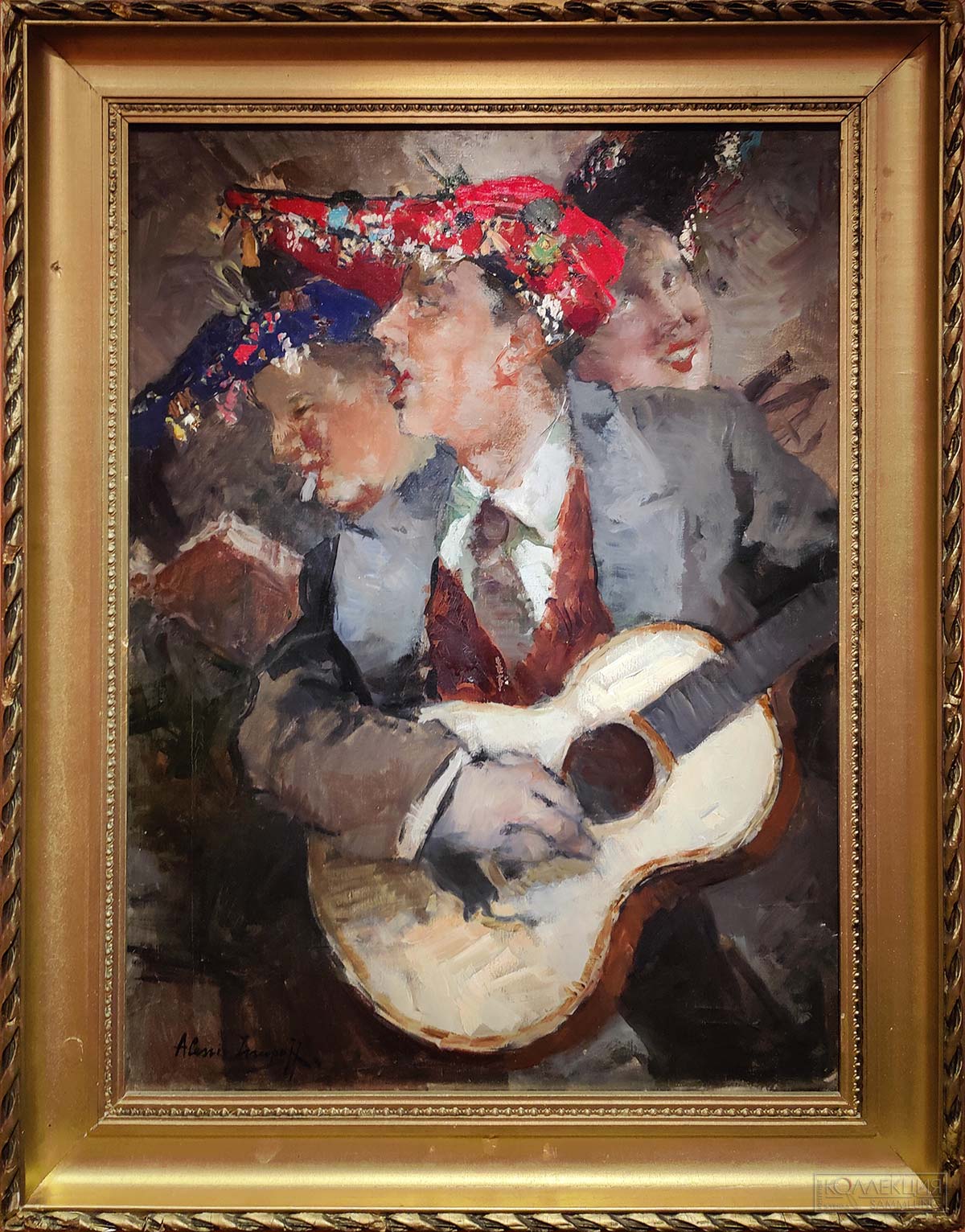 Исупов А.В. Мужчина с гитарой. Италия, 1930-е. Холст, масло. Вятский художественный музей имени В.М. и А.М. Васнецовых, Киров