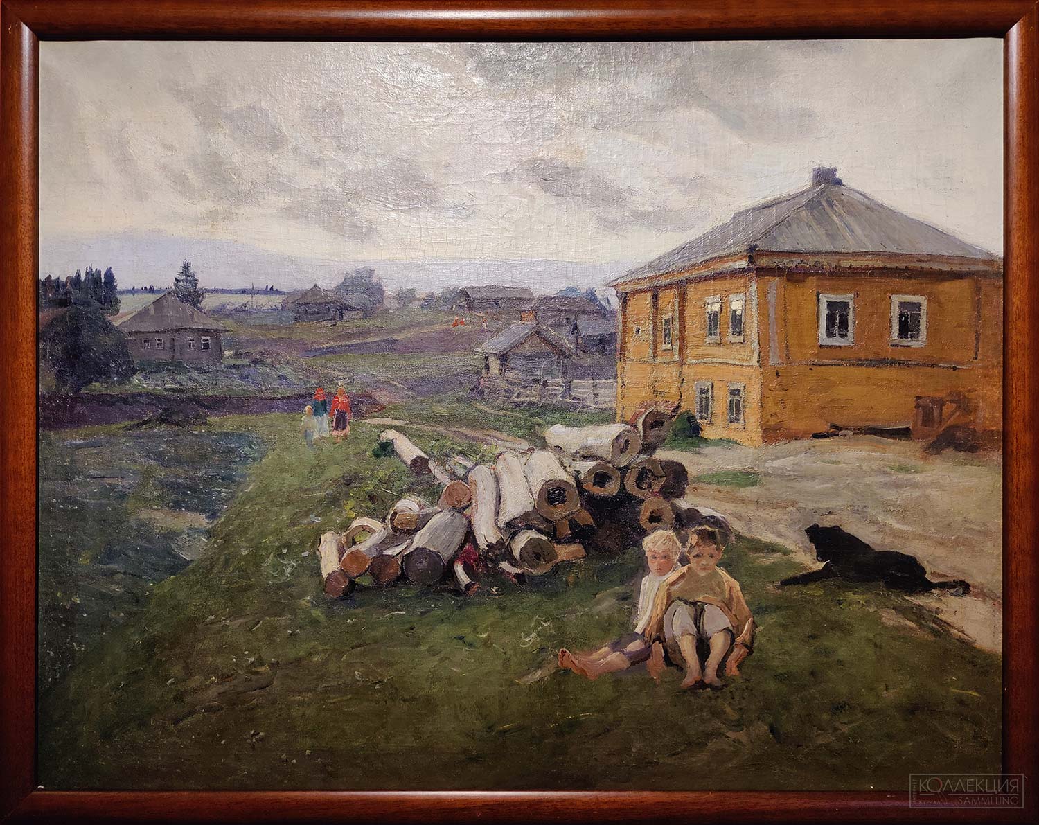 Исупов А.В. Ребята. Российская империя, Вятка, 1907. Холст, масло. Вятский художественный музей имени В.М. и А.М. Васнецовых, Киров «Стремясь раскрыть свой потенциал, юноша мечтал поступить в престижную Академию художеств и создавать полотна, способные тронуть сердца людей. <> Однако для жизни вдали от дома требовались средства. Вместе с другом он разработал план: написать серию миниатюр, копируя иллюстрации из книг и журналов, и продать их состоятельным землякам. Обойдя дома с готовыми работами и объяснив цель сбора, молодые люди повсюду встретили одобрение. Так они получили приличную сумму, рекомендательные письма и напутствия». Nicodemi G. Alessio Issupoff Milano: Edizioni de L'arte, 1949