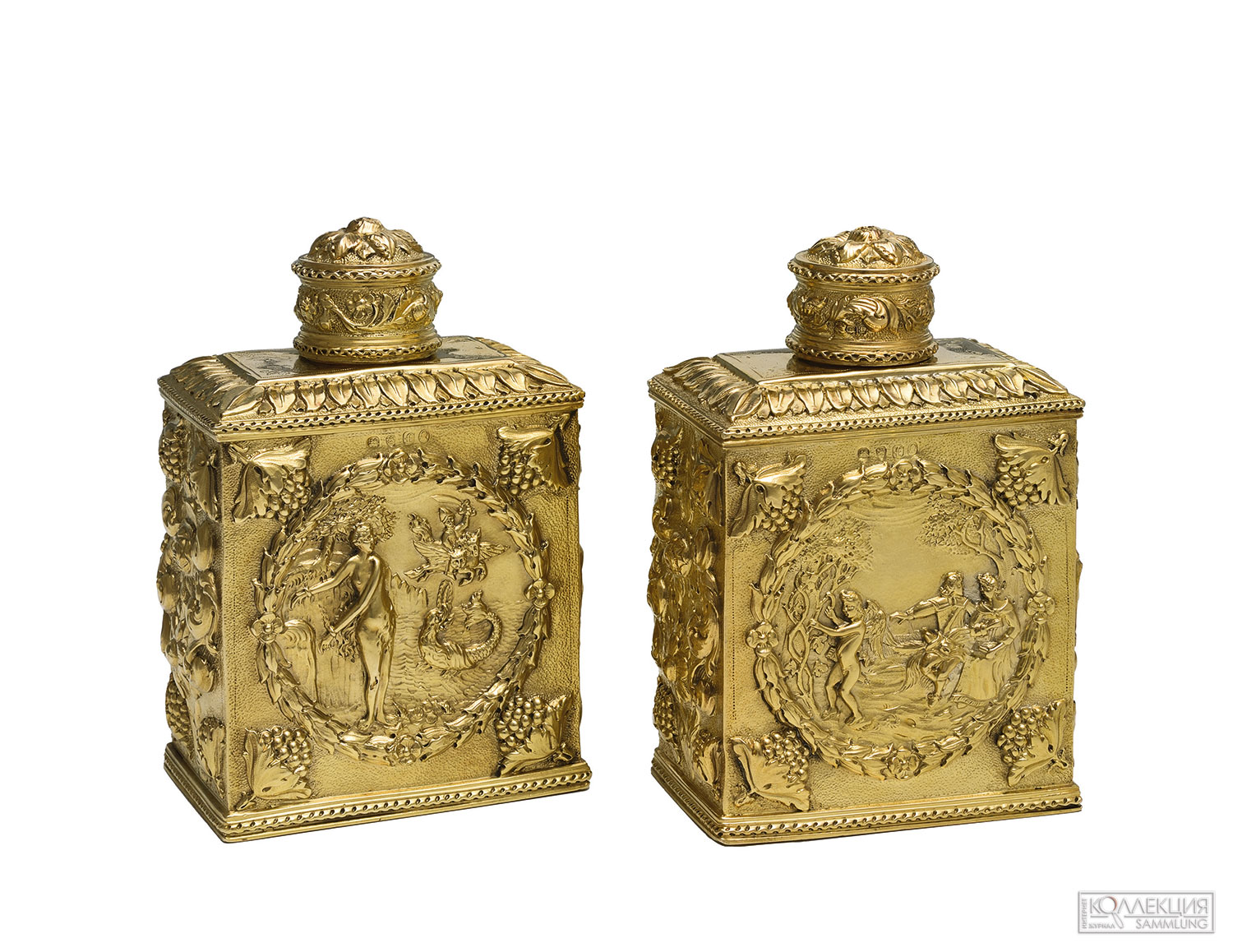 Чайницы. Лондон, 1821 г. Мастер: Эдвард Фаррелл. Музеи Московского Кремля