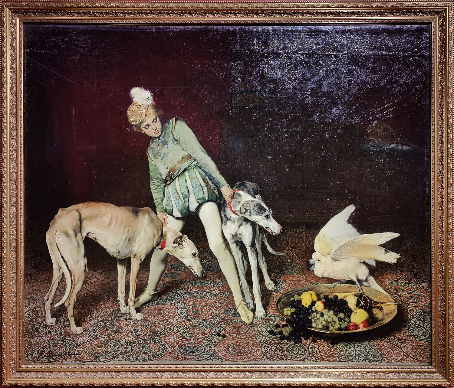 Фердинан Руабе (1840-1920). Паж с собаками. Около 1875. Холст, масло. 137 х 166. ГЭ