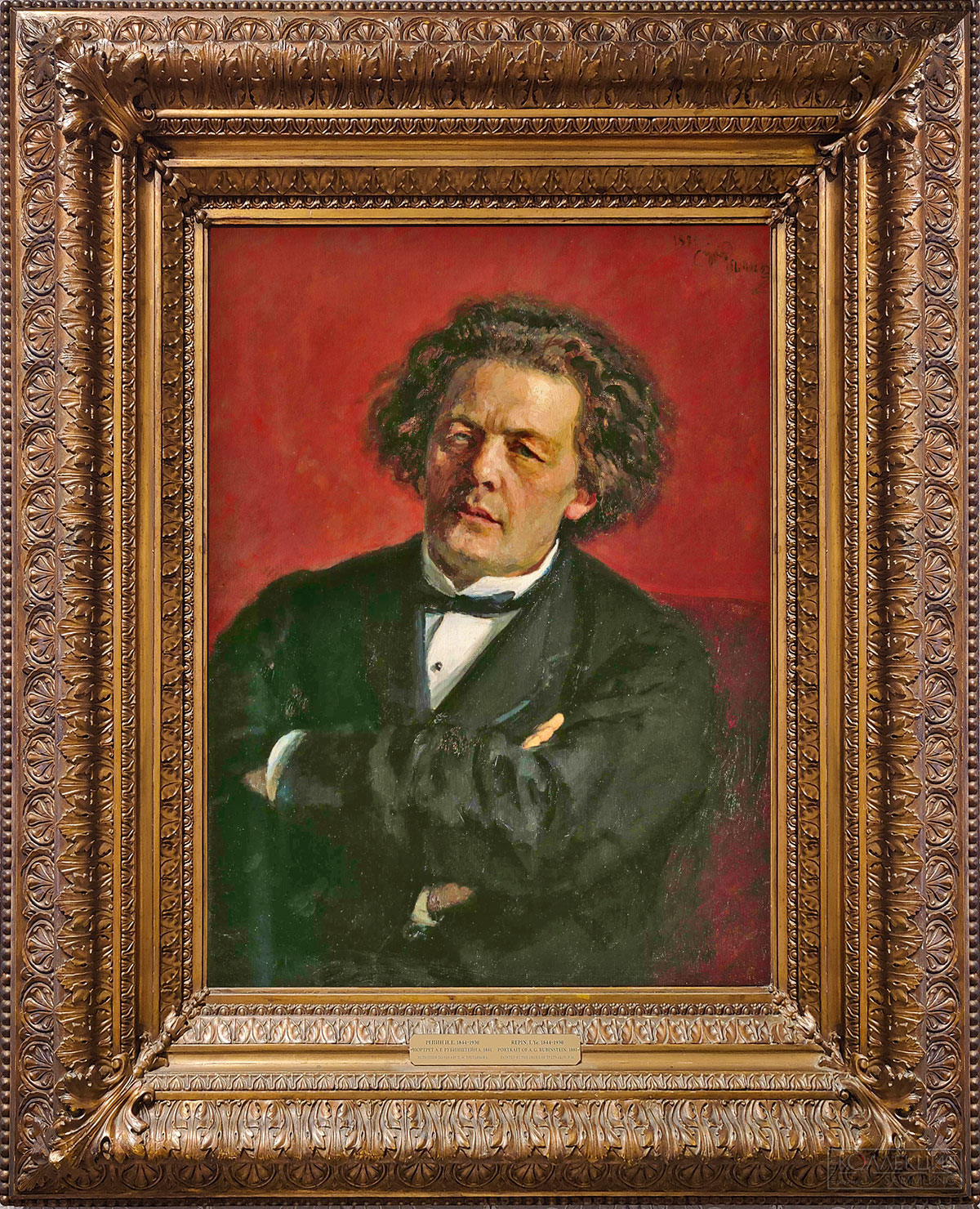 Репин И.Е. (1844-1930). Портрет пианиста, дирижёра и композитора А.Г. Рубинштейна (1829-1894). 1881. Холст, масло. 80х62.3. ГТГ