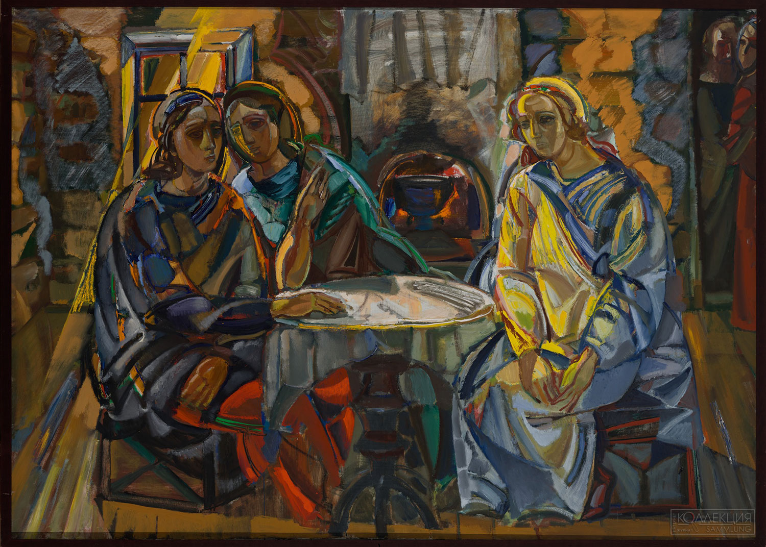 Калинин В.Г. род. 1946. Гости. 1990-1995. Холст, масло. 201,5x282. ГТГ