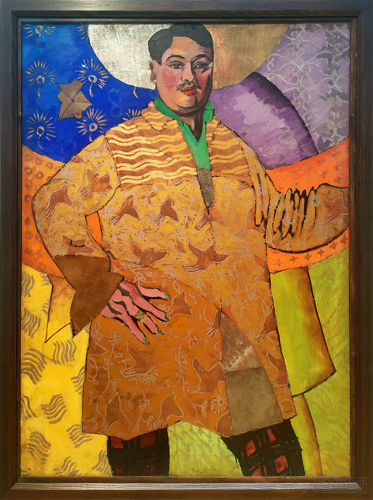 Аристарх Лентулов (1882 -1943). Автопортрет. Le Grand Peintre (Великий живописец). 1915. Холст, масло, бумажные наклейки. ГТГ