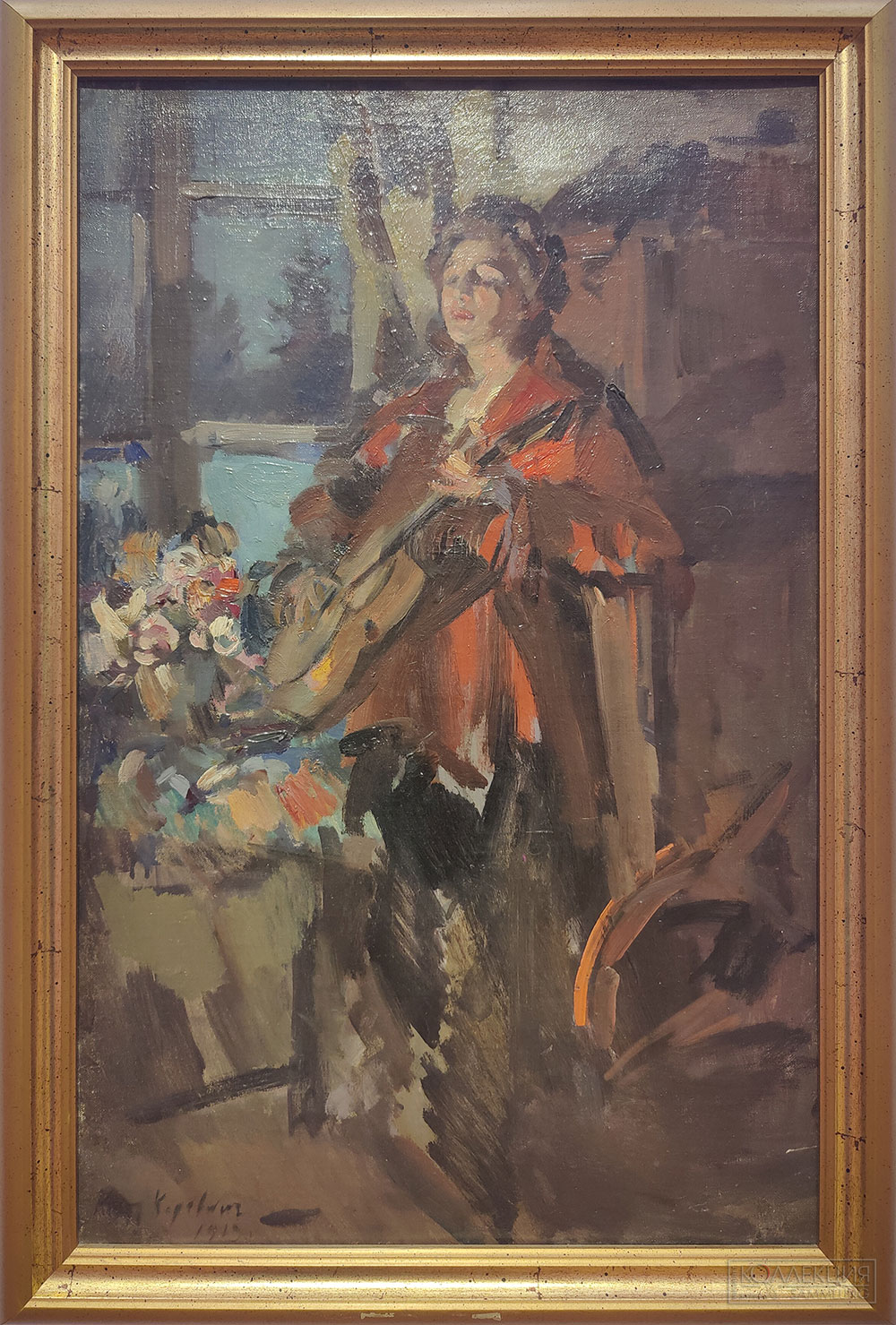 Константин Коровин (1861-1939). Женщина с гитарой. 1919. Холст, масло. Дар семьи И.И. Бродского. 1939 Научно-исследовательский музей при Российской академии художеств, Музей-квартира И.И. Бродского, Санкт-Петербург