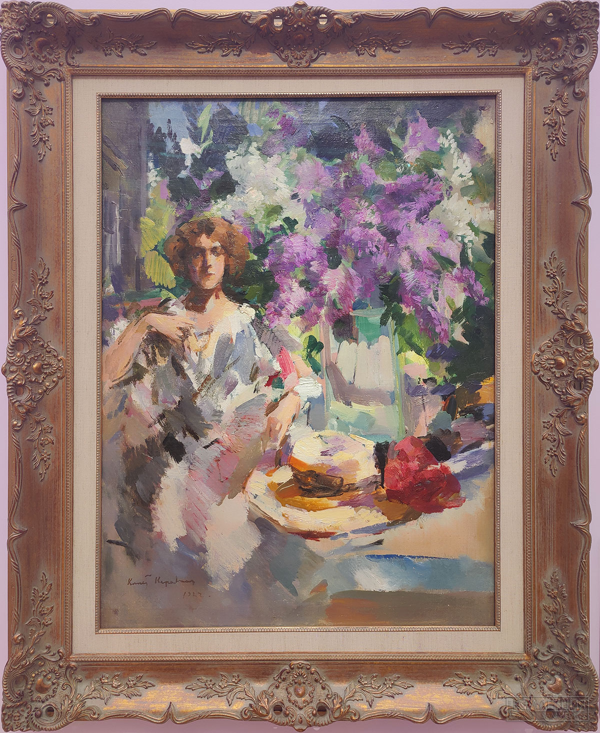 Константин Коровин (1861-1939). Дама с сиренью. 1922. Холст, масло Частное собрание