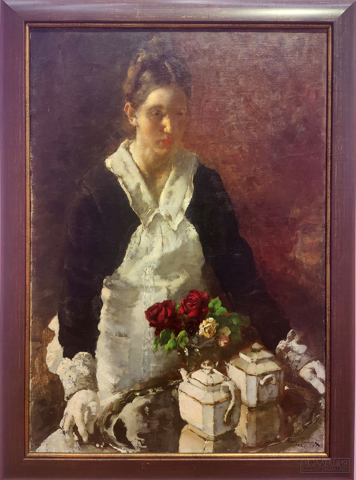 Алексей Исупов (1889-1957). Женщина с подносом. 1942. Холст, масло. Вятский художественный музей имени В.М. и А.М. Васнецовых, Киров