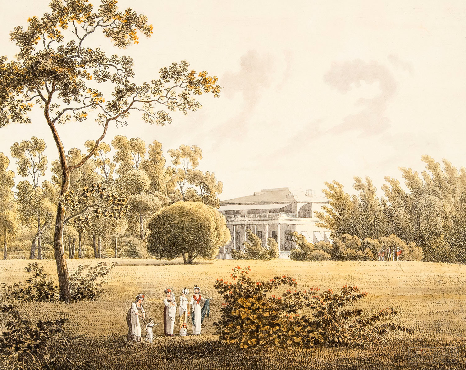Мартынов А.Е. Вид дачи графа П.А. Строганова со стороны сада. 1813. ГРМ