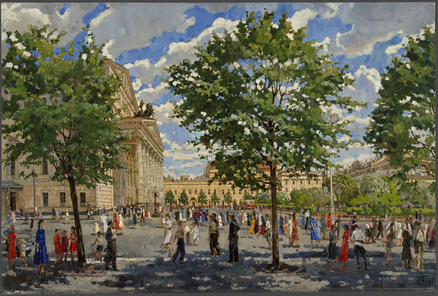 Горский А.П. (1926-2015). Утро майское. У Большого театра. 1956-1984. Холст, оргалит, масло. 80x119,5. ГТГ