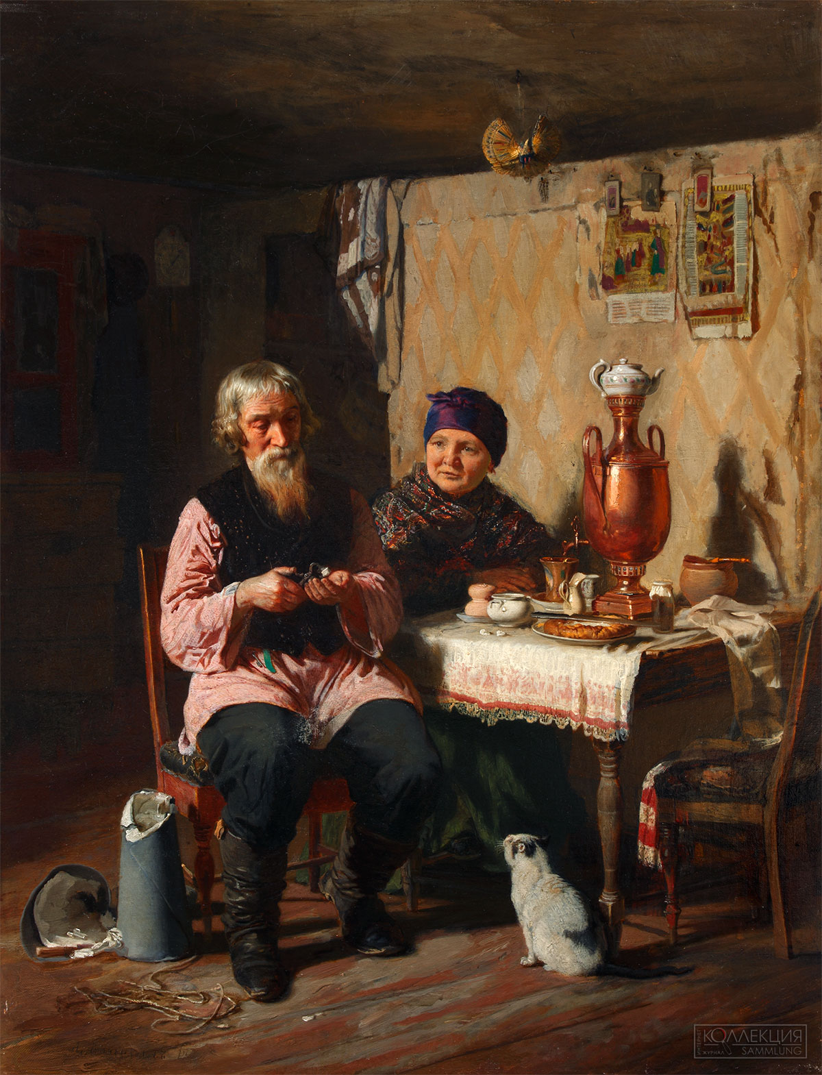 Алексей Корзухин. Воскресный чай. 1874. Частное собрание, Москва